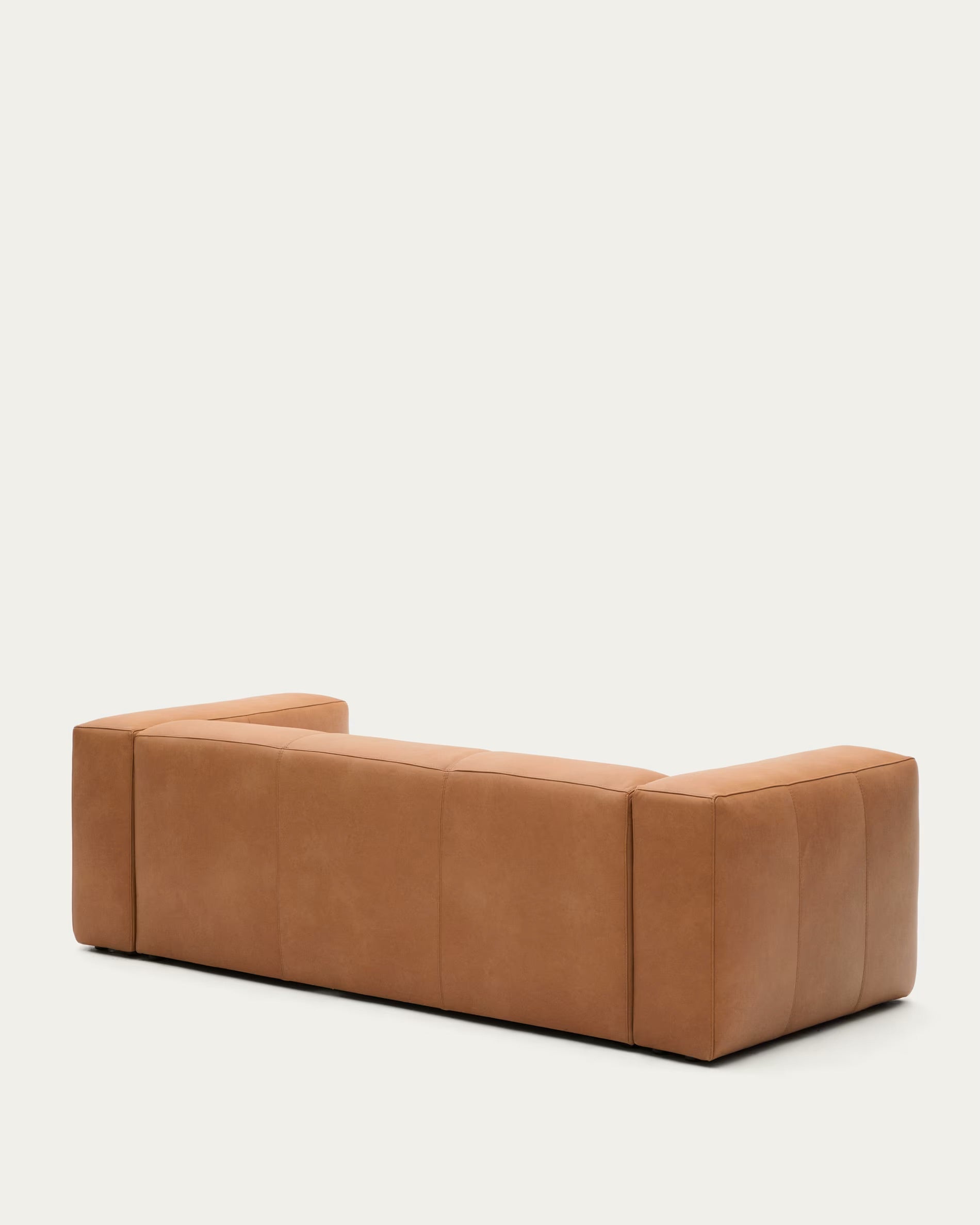 Blok brown leather 3-person sofa 240 cm