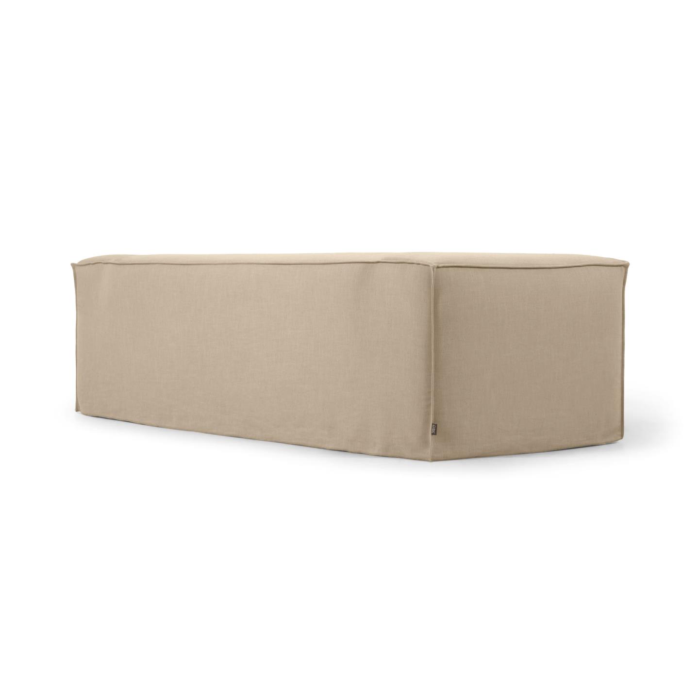 Blok three-seater sofa with removable beige canvas cover, 240 cm