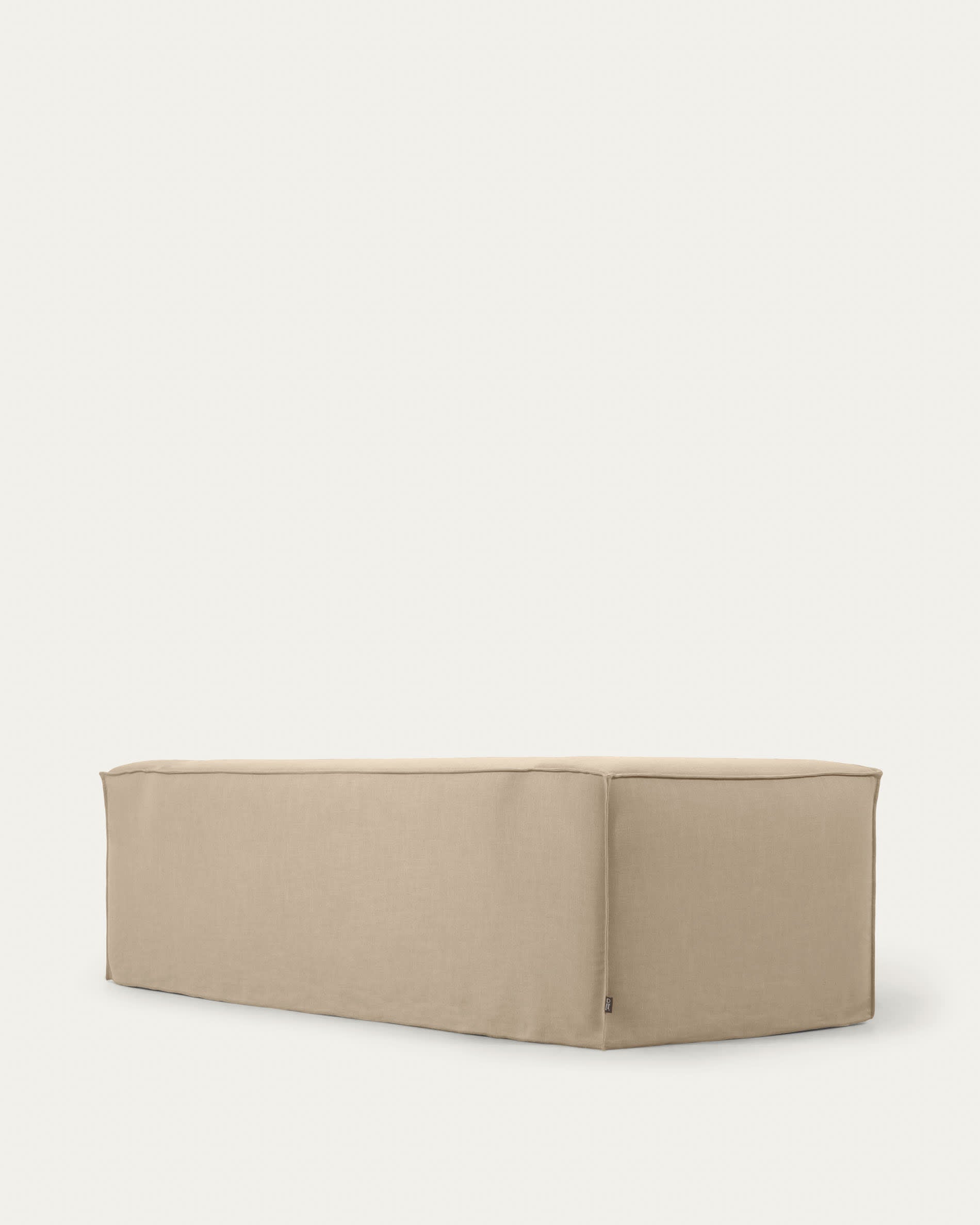 Blok three-seater sofa with removable beige canvas cover, 240 cm