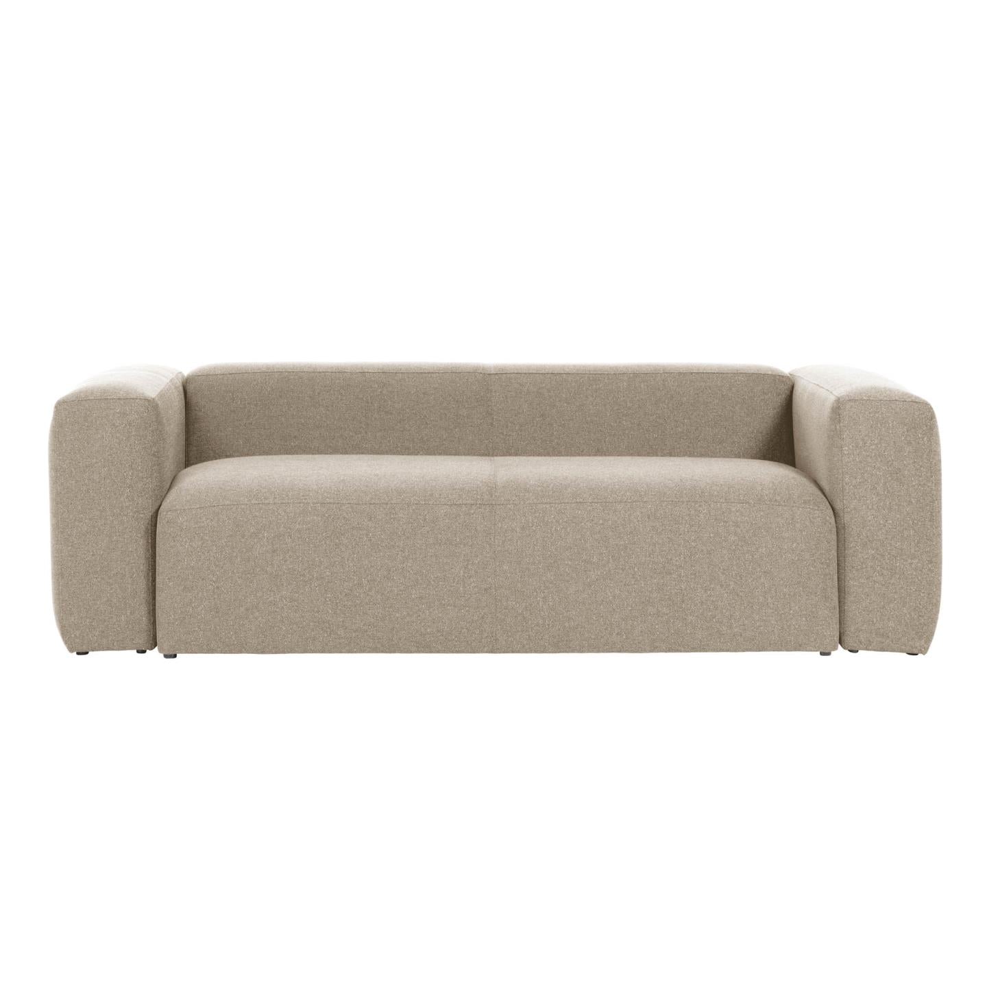 Blok 2-seater beige chenille sofa 210cm FSC Mix Credit - Product Image