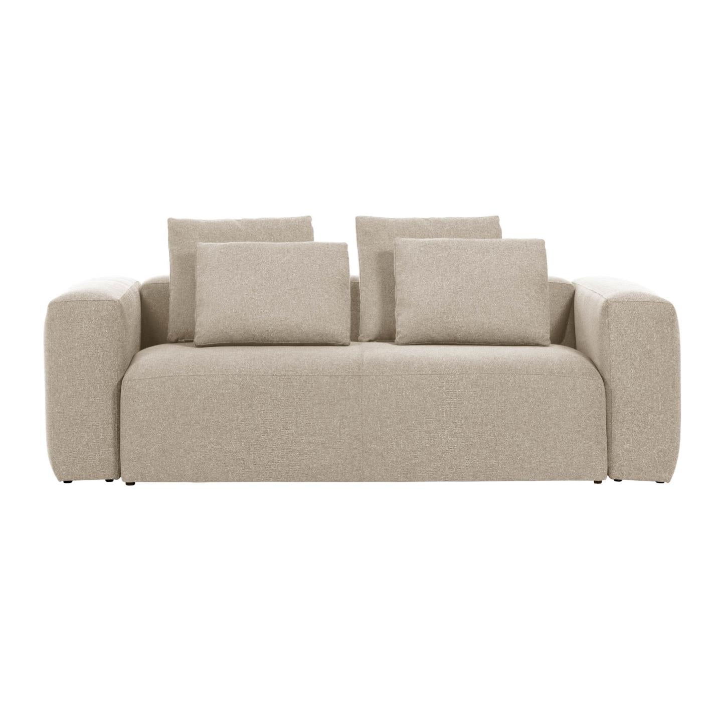 Blok 2-seater beige chenille sofa 210cm FSC Mix Credit - Product Image