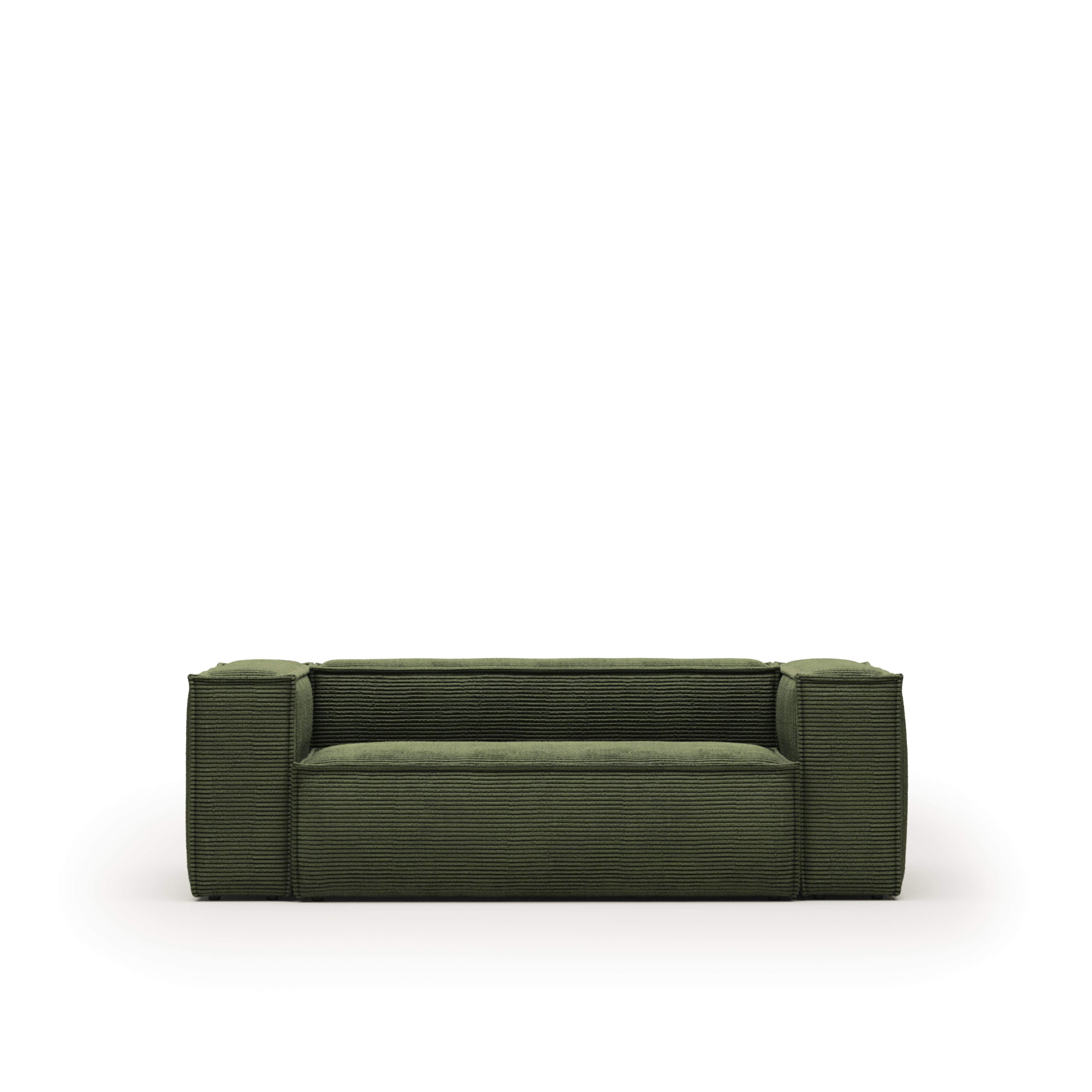 Blok 2-seater sofa in green thick corduroy 210cm FSC Mix Credit - Product Image