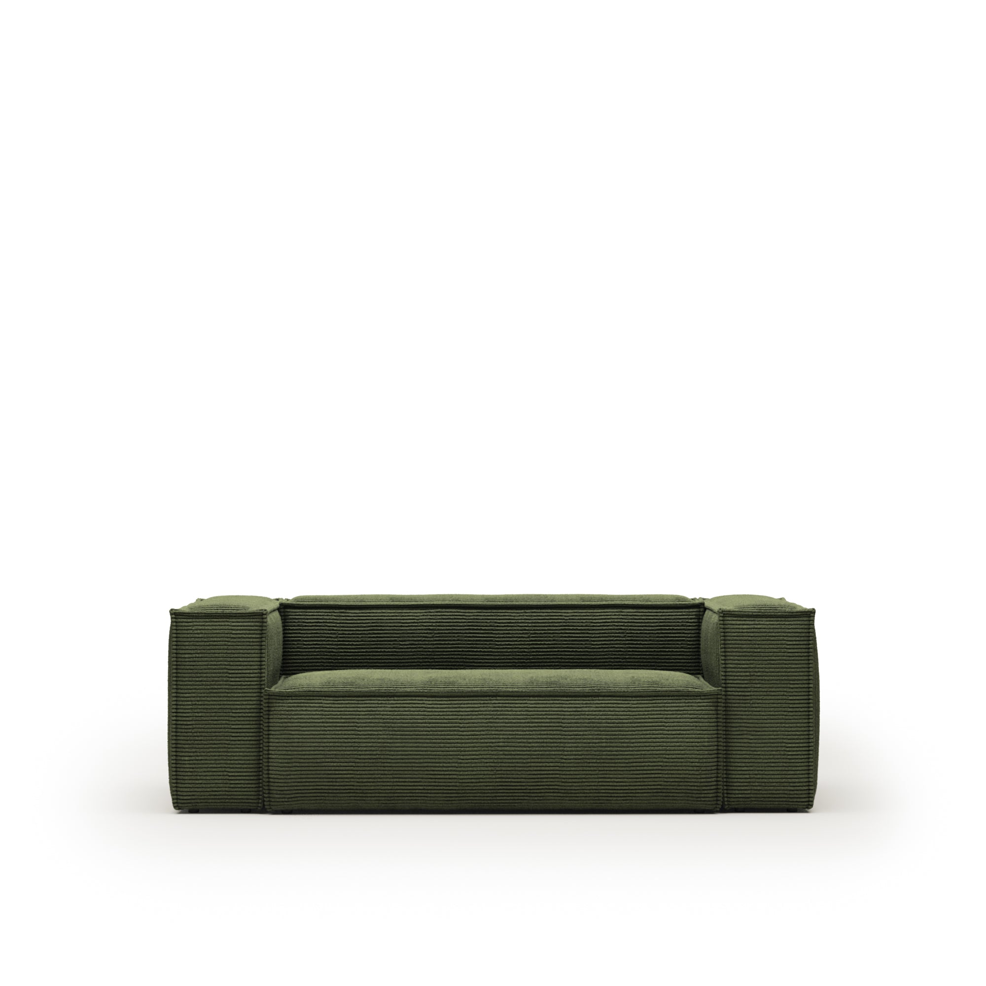 Blok 2-seater sofa in green thick corduroy 210cm FSC Mix Credit - Product Image