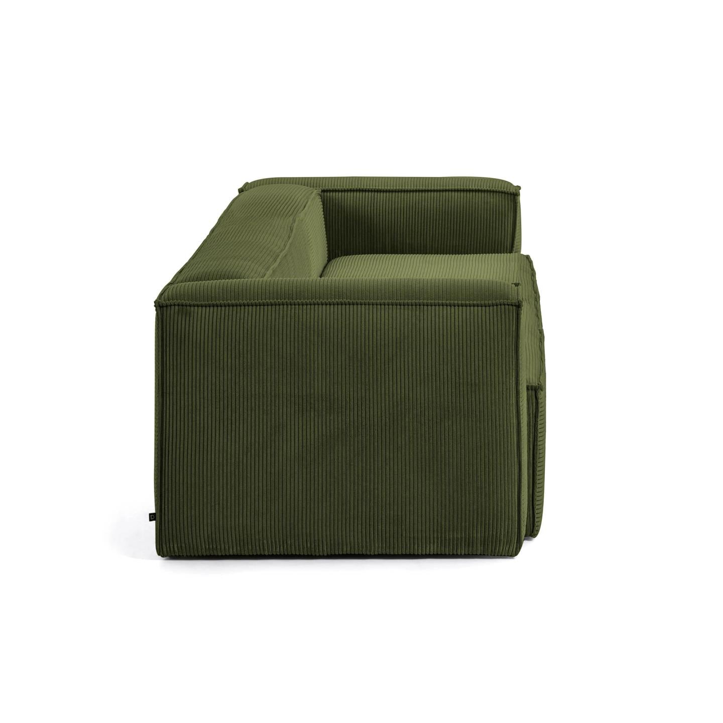 Blok 2-seater sofa in green thick corduroy 210cm FSC Mix Credit - Product Image