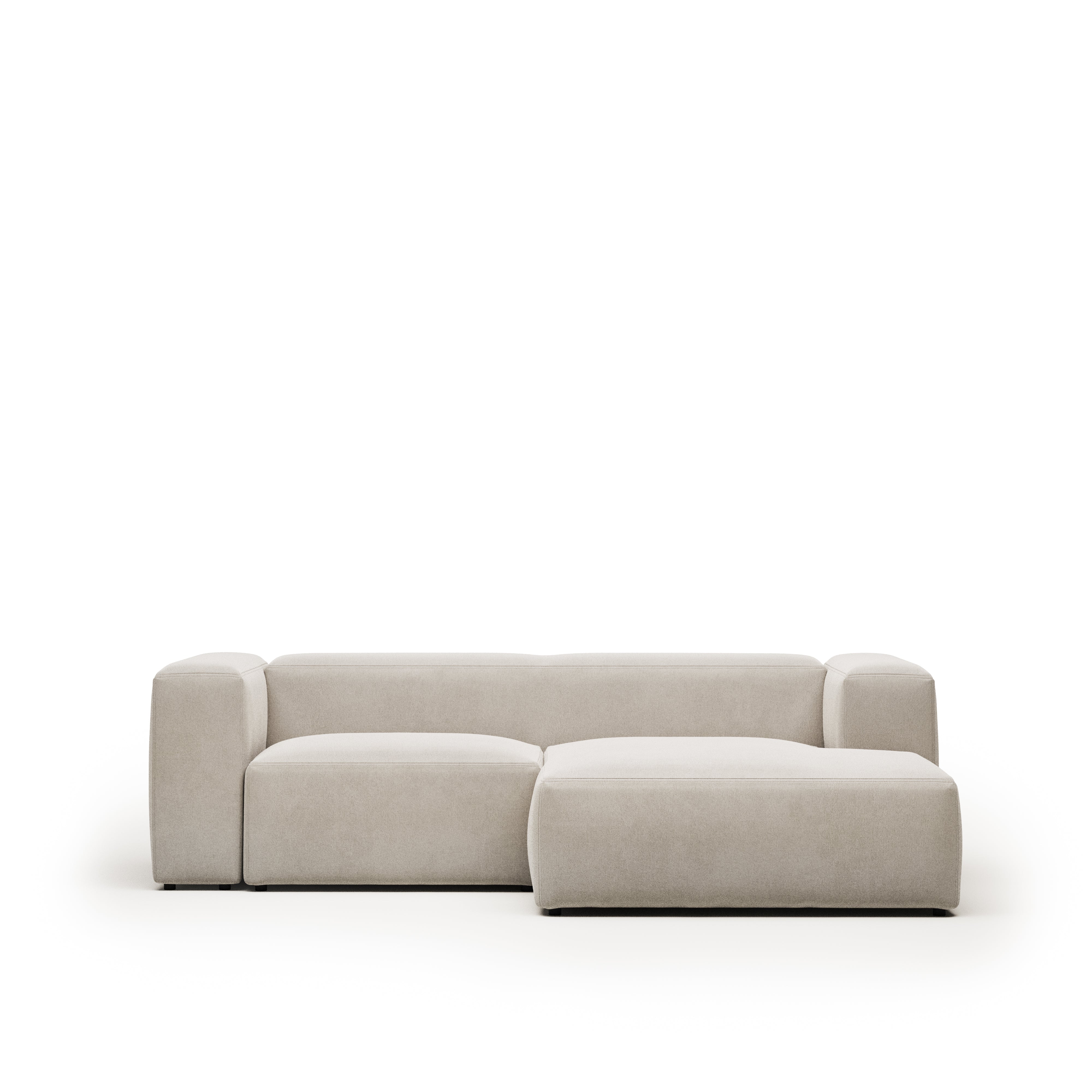 Blok 2-seater beige chenille right chaise longue sofa 240cm FSC Mix Credit - Product Image
