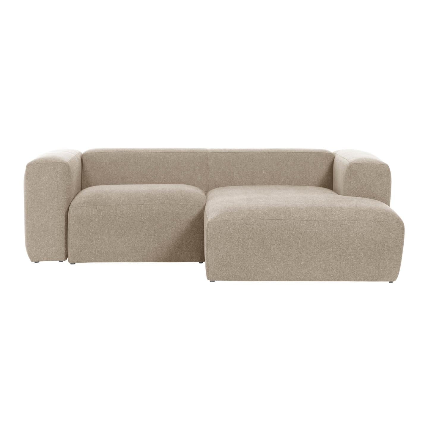 Blok 2-seater beige chenille right chaise longue sofa 240cm FSC Mix Credit - Product Image
