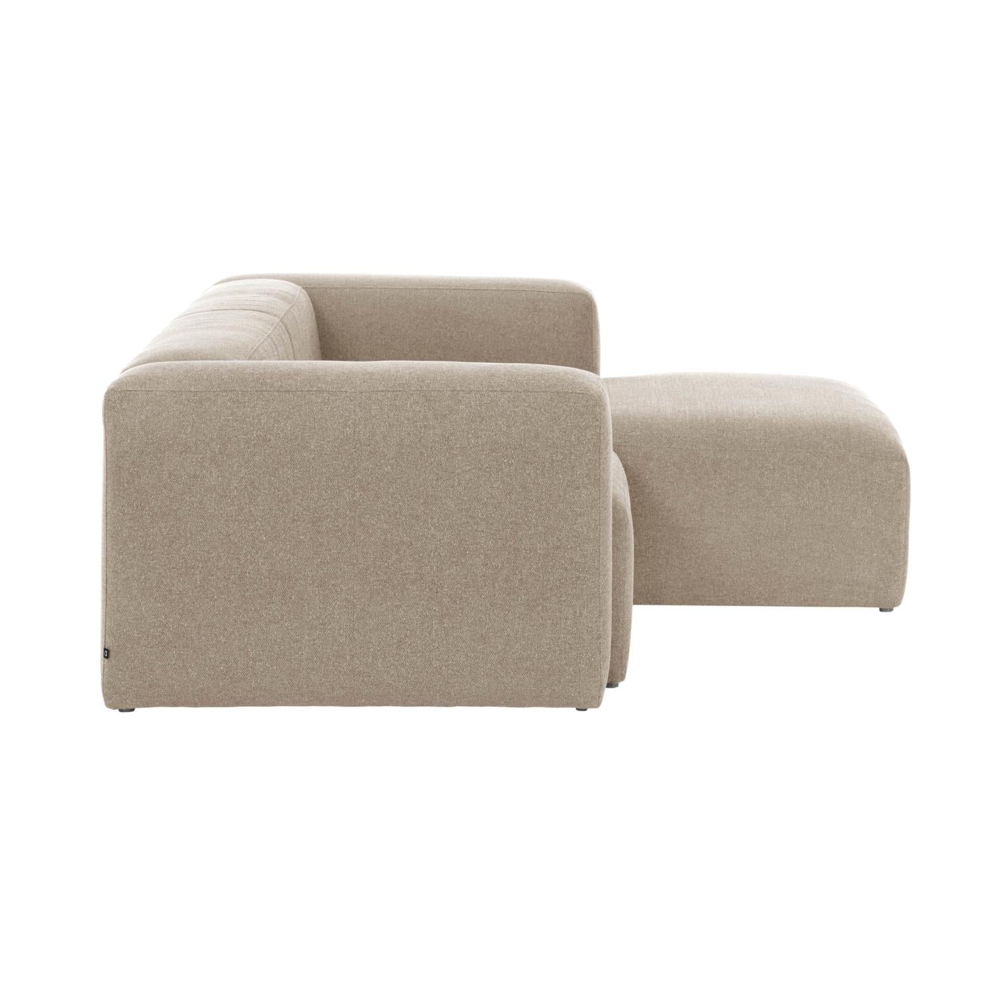 Blok 2-seater beige chenille right chaise longue sofa 240cm FSC Mix Credit - Product Image