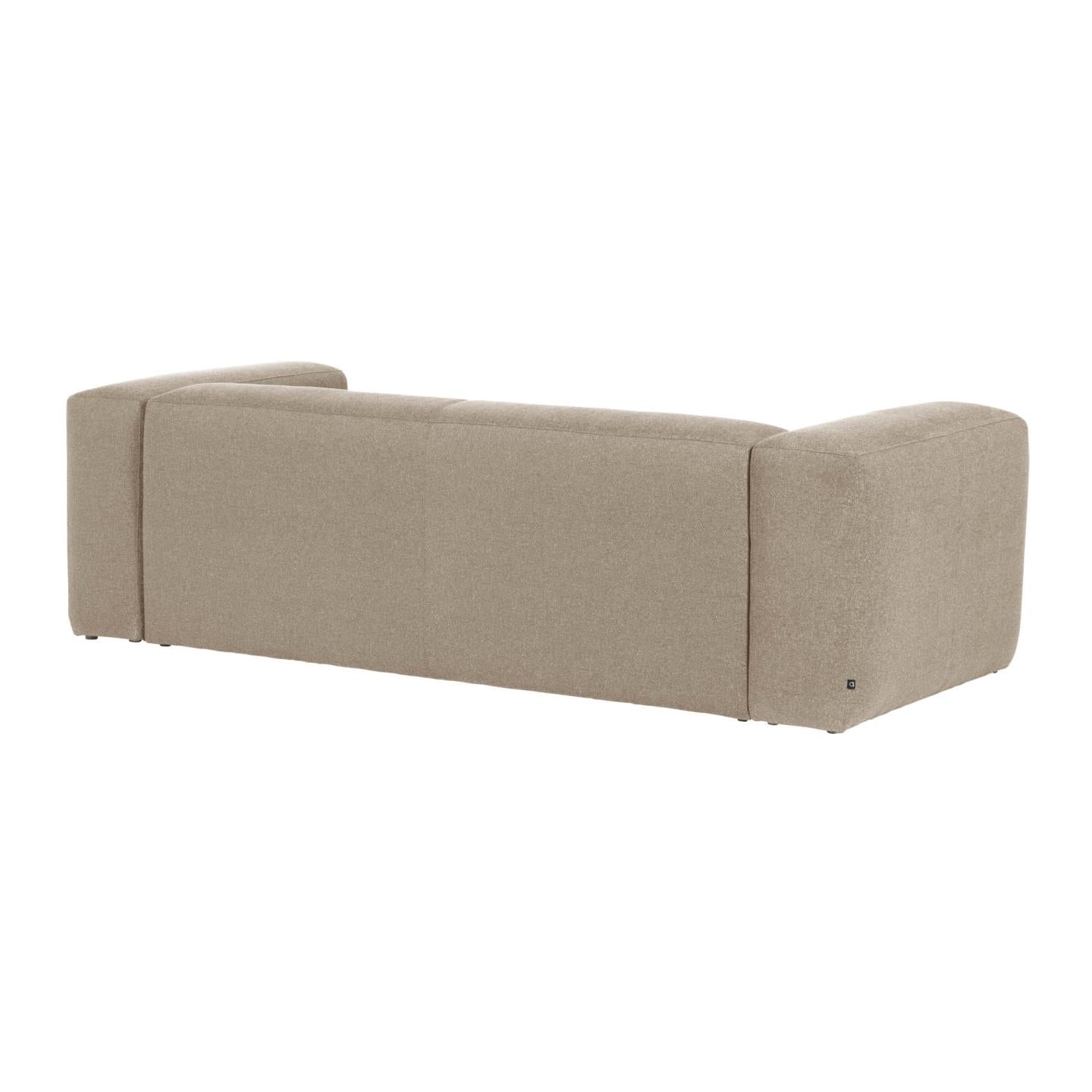Blok 2-seater beige chenille right chaise longue sofa 240cm FSC Mix Credit - Product Image