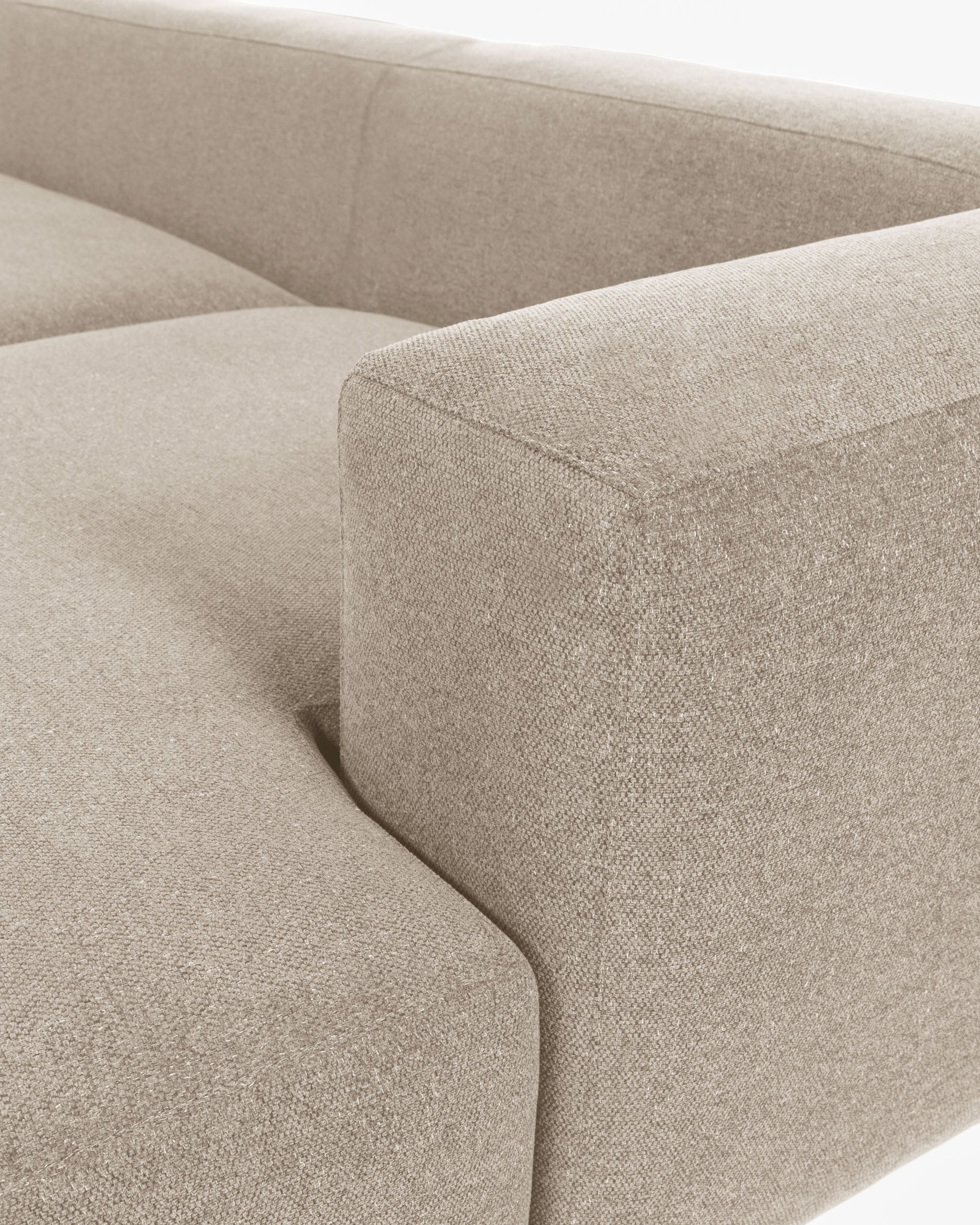Blok 2-seater beige chenille right chaise longue sofa 240cm FSC Mix Credit - Detail