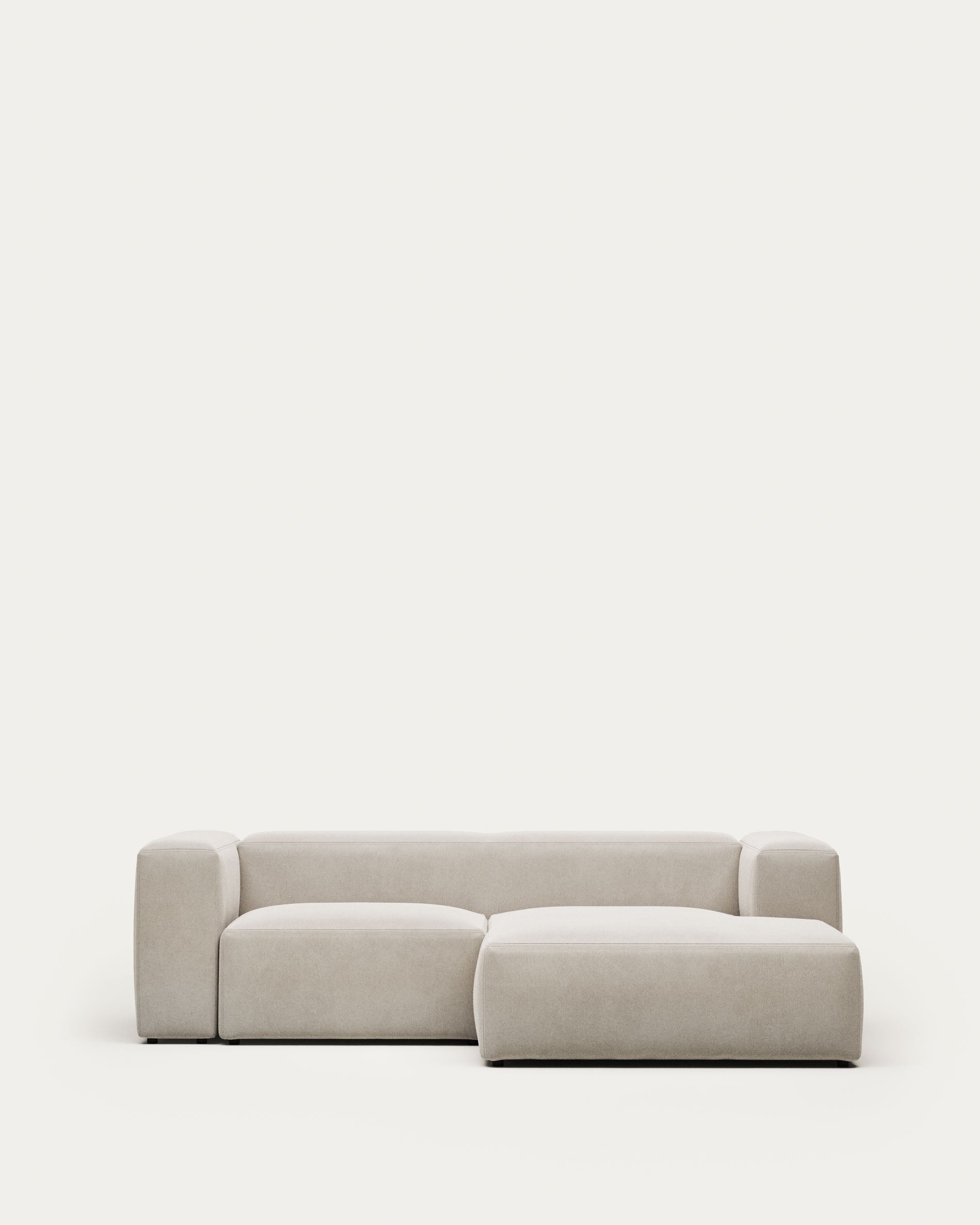 Blok 2-seater beige chenille right chaise longue sofa 240cm FSC Mix Credit - Product View