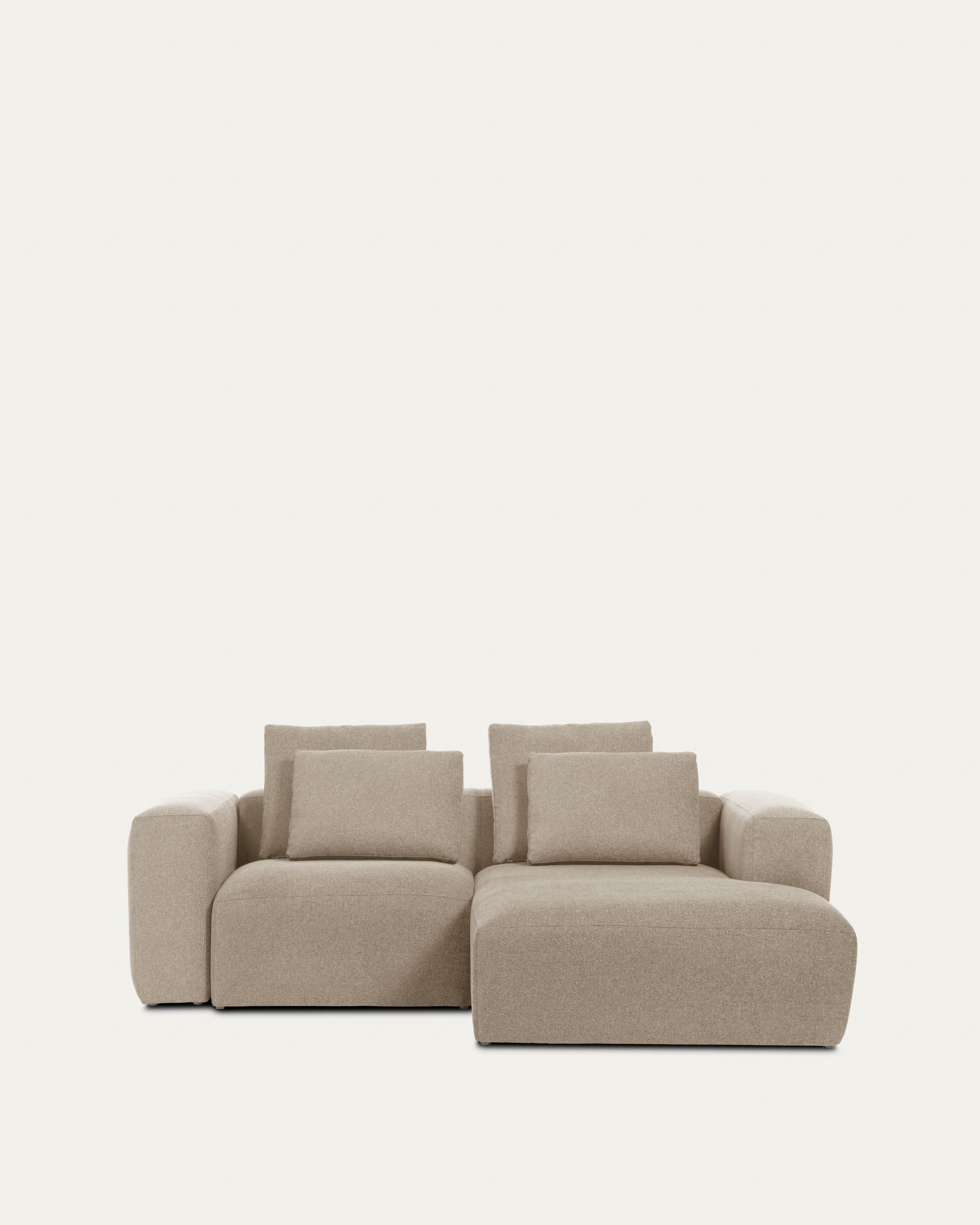 Blok 2-seater beige chenille right chaise longue sofa 240cm FSC Mix Credit - Product View