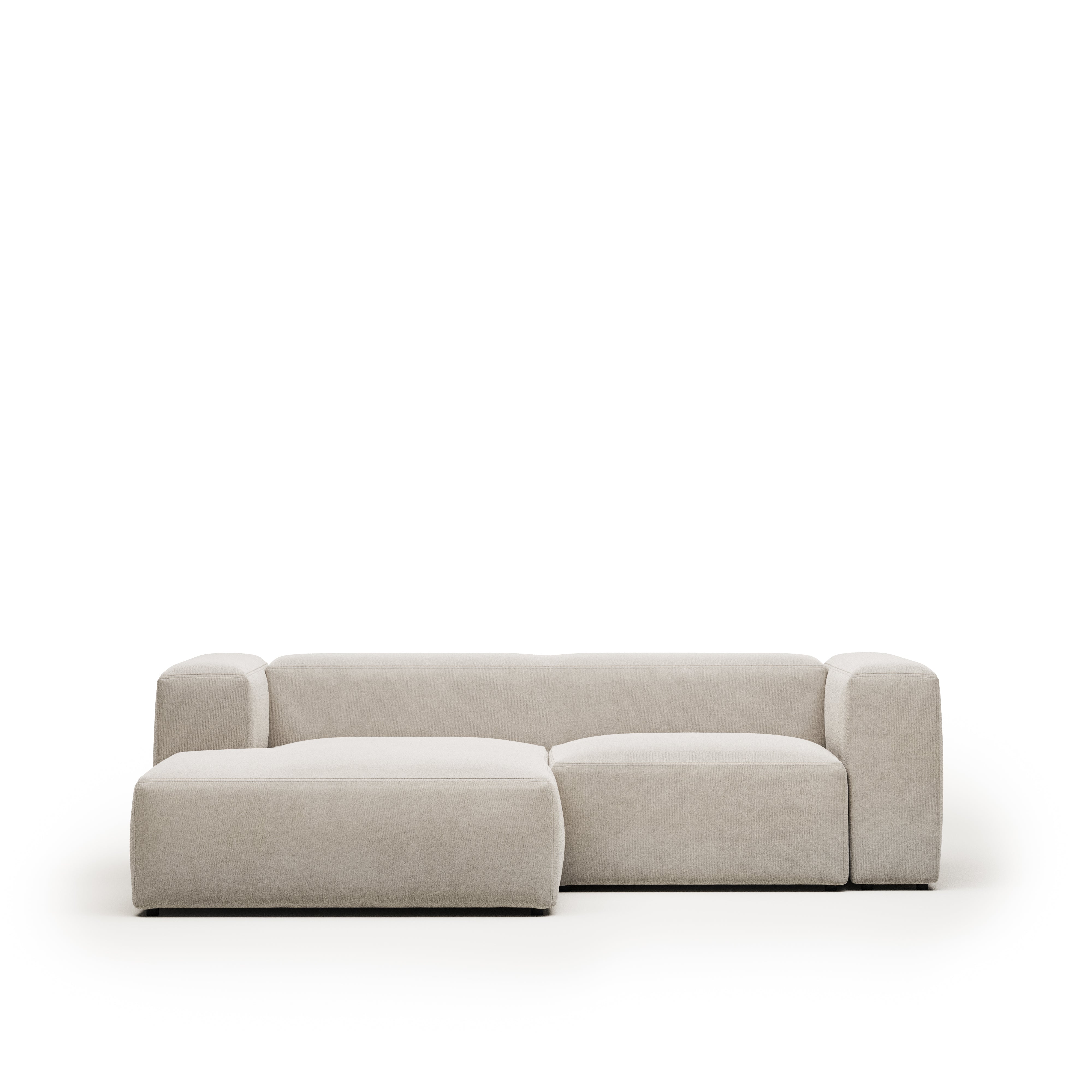 Blok 2-seater beige chenille left chaise longue sofa 240cm FSC Mix Credit - Product Image