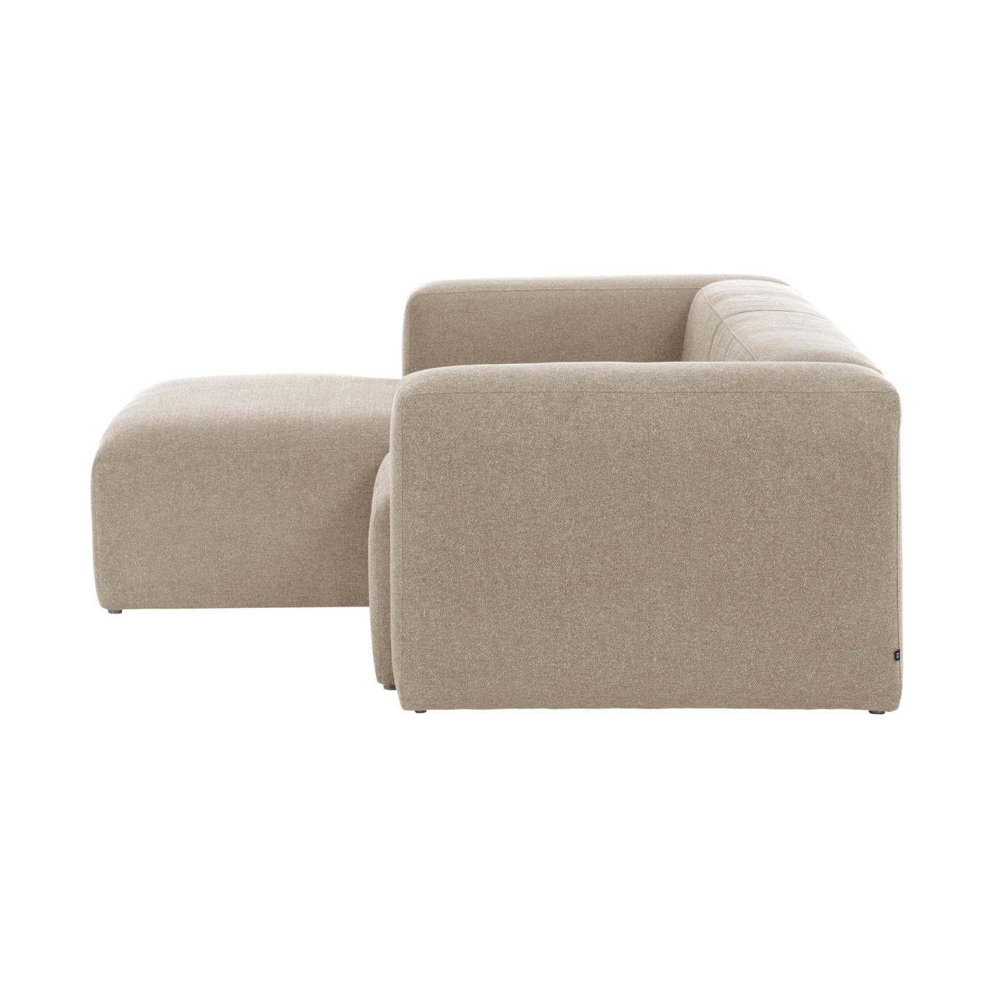 Blok 2-seater beige chenille left chaise longue sofa 240cm FSC Mix Credit - Product Image