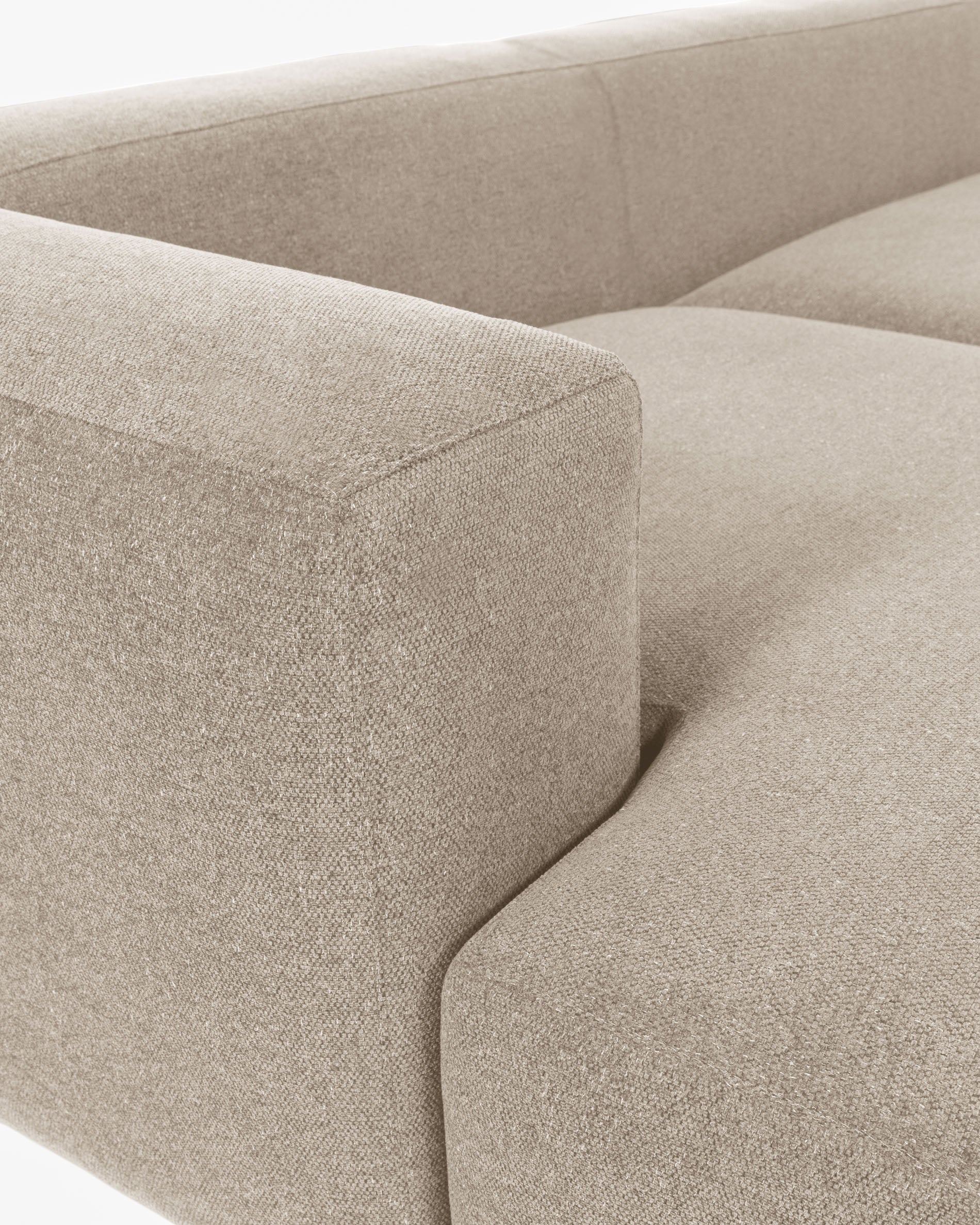 Blok 2-seater beige chenille left chaise longue sofa 240cm FSC Mix Credit - Detail
