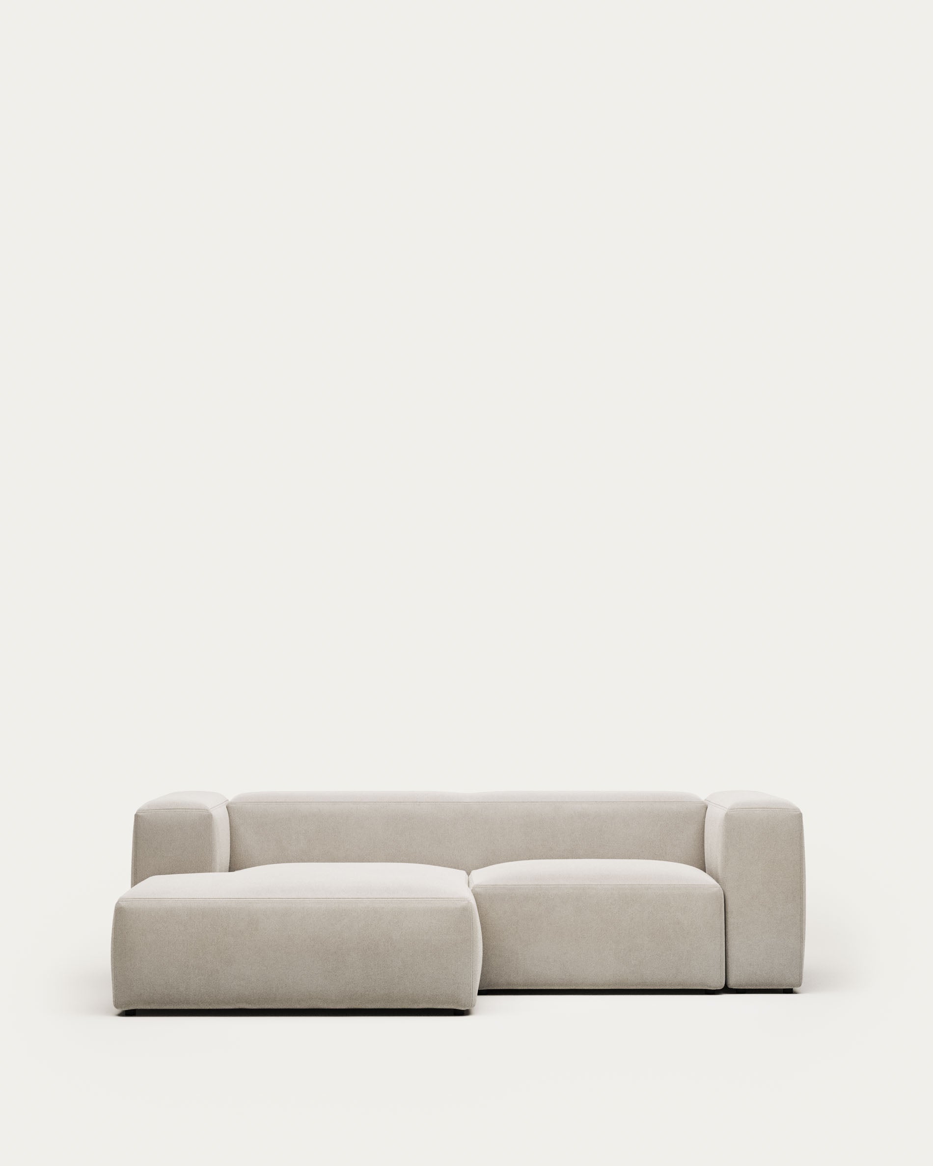 Blok 2-seater beige chenille left chaise longue sofa 240cm FSC Mix Credit - Product View