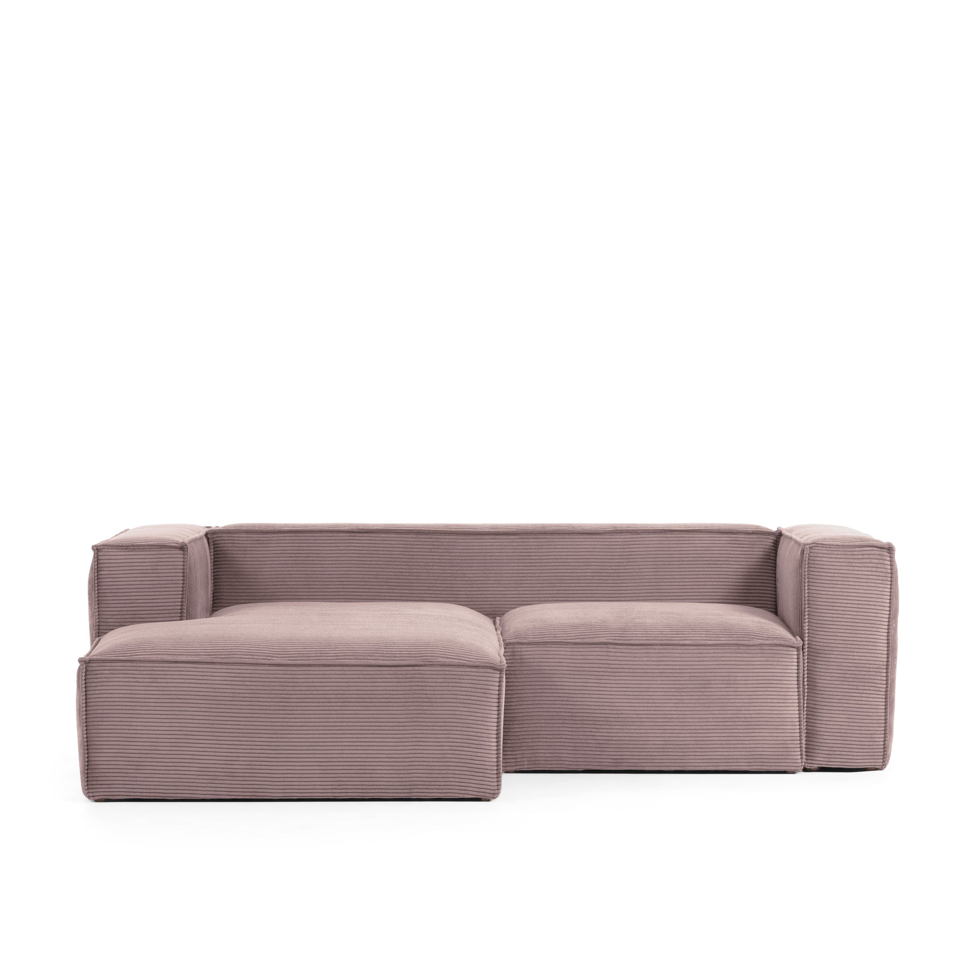 Blok 2-seater left chaise longue sofa in pink thick corduroy 240cm FSC Mix Credit - Product Image