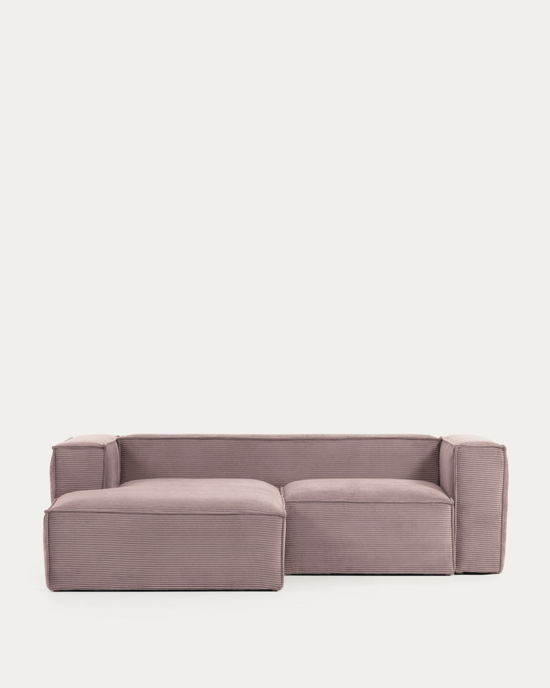 Blok 2-seater left chaise longue sofa in pink thick corduroy 240cm FSC Mix Credit - Product View