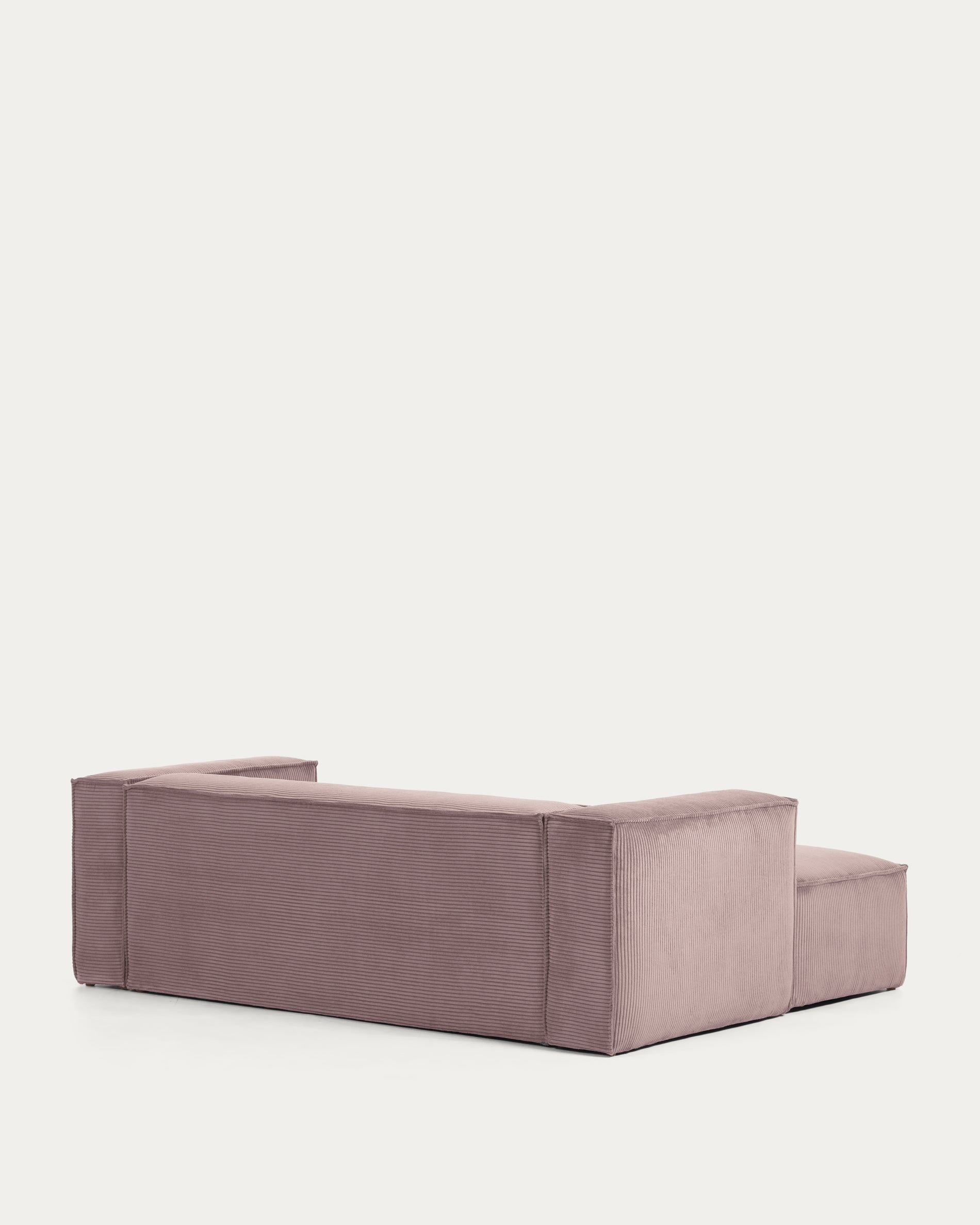 Blok 2-seater left chaise longue sofa in pink thick corduroy 240cm FSC Mix Credit - Product View