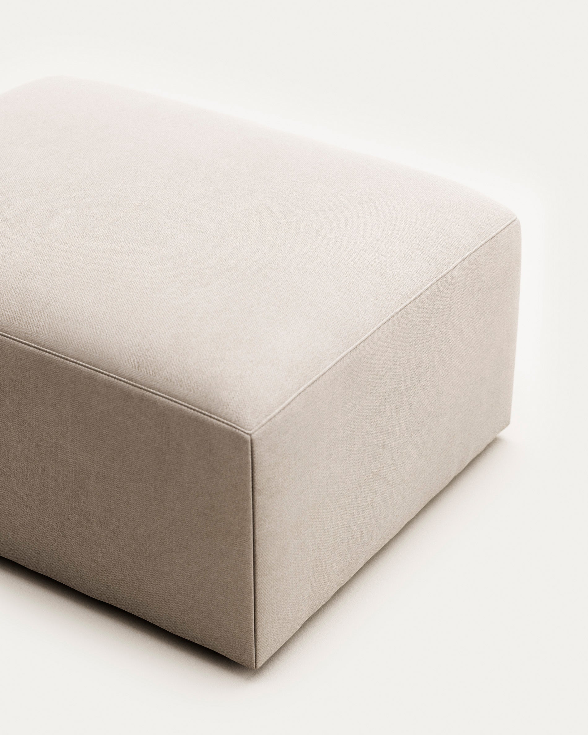 Blok beige chenille footrest 90 x 74cm FSC Mix Credit - Detail