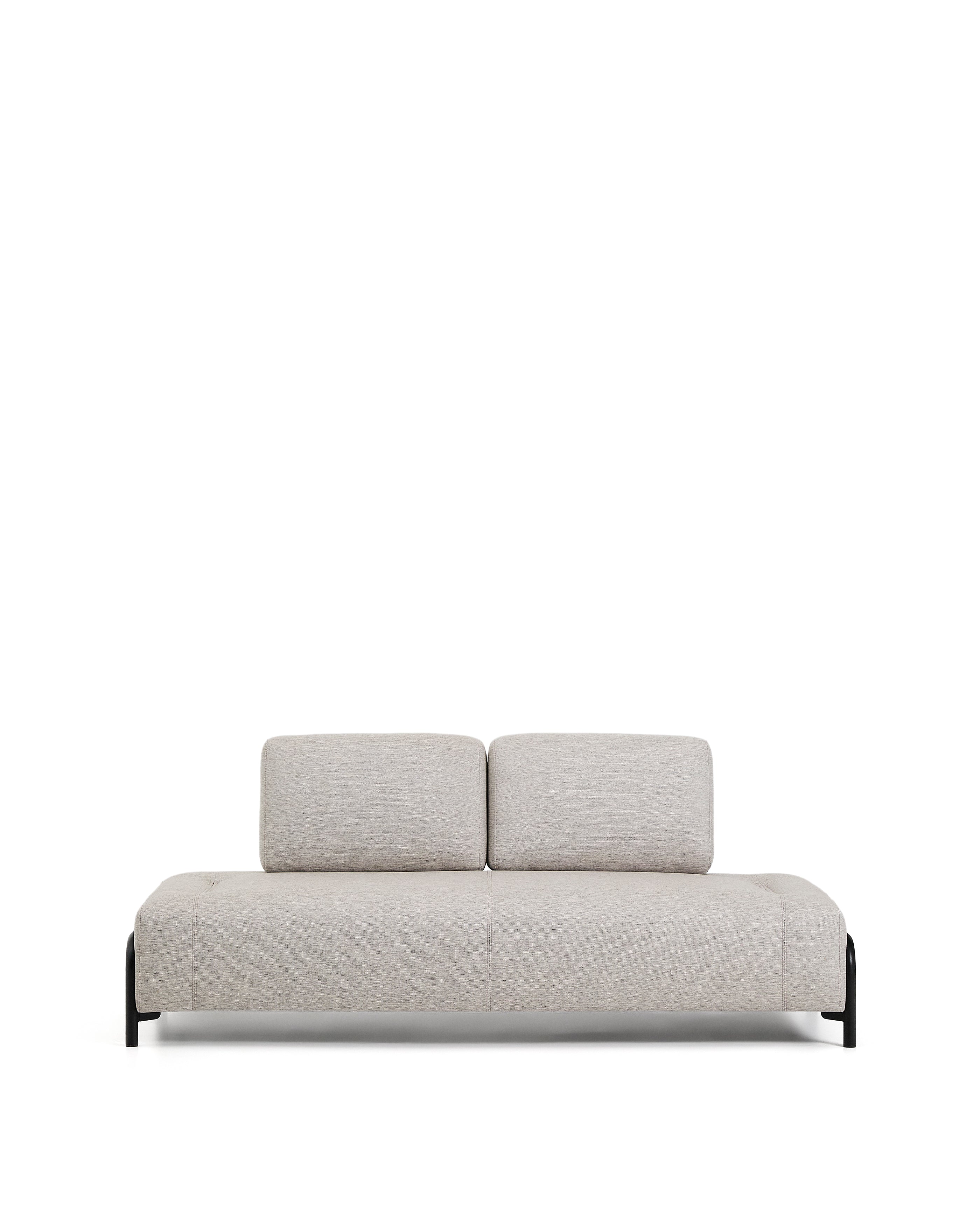 Compo 2-seater greige module with black metal frame 200 cm FSC Mix Credit - Product Image