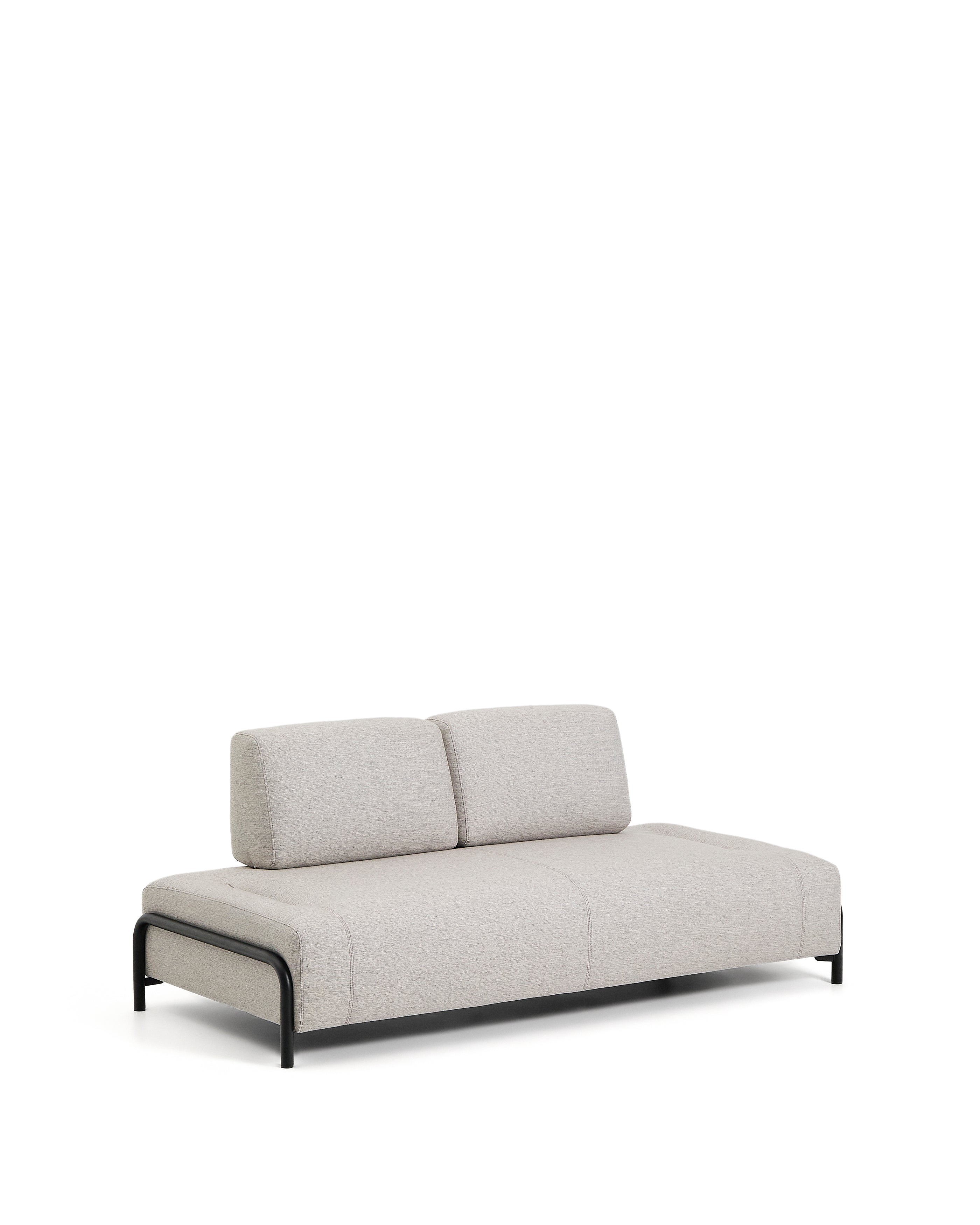 Compo 2-seater greige module with black metal frame 200 cm FSC Mix Credit - Product Image