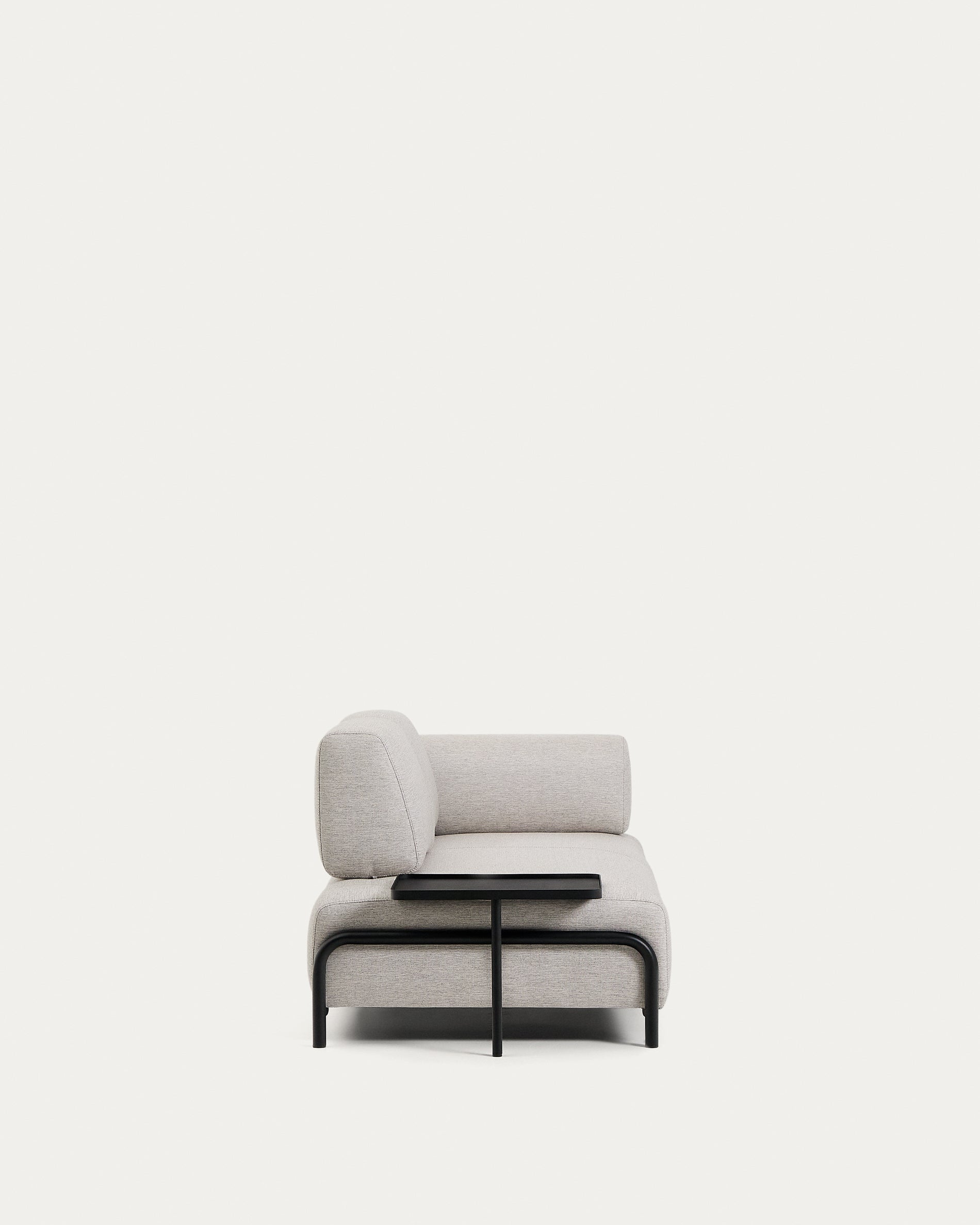 Compo 2-seater greige sofa with large tray table and black metal frame 200 cm FSC Mix Credit - Product View