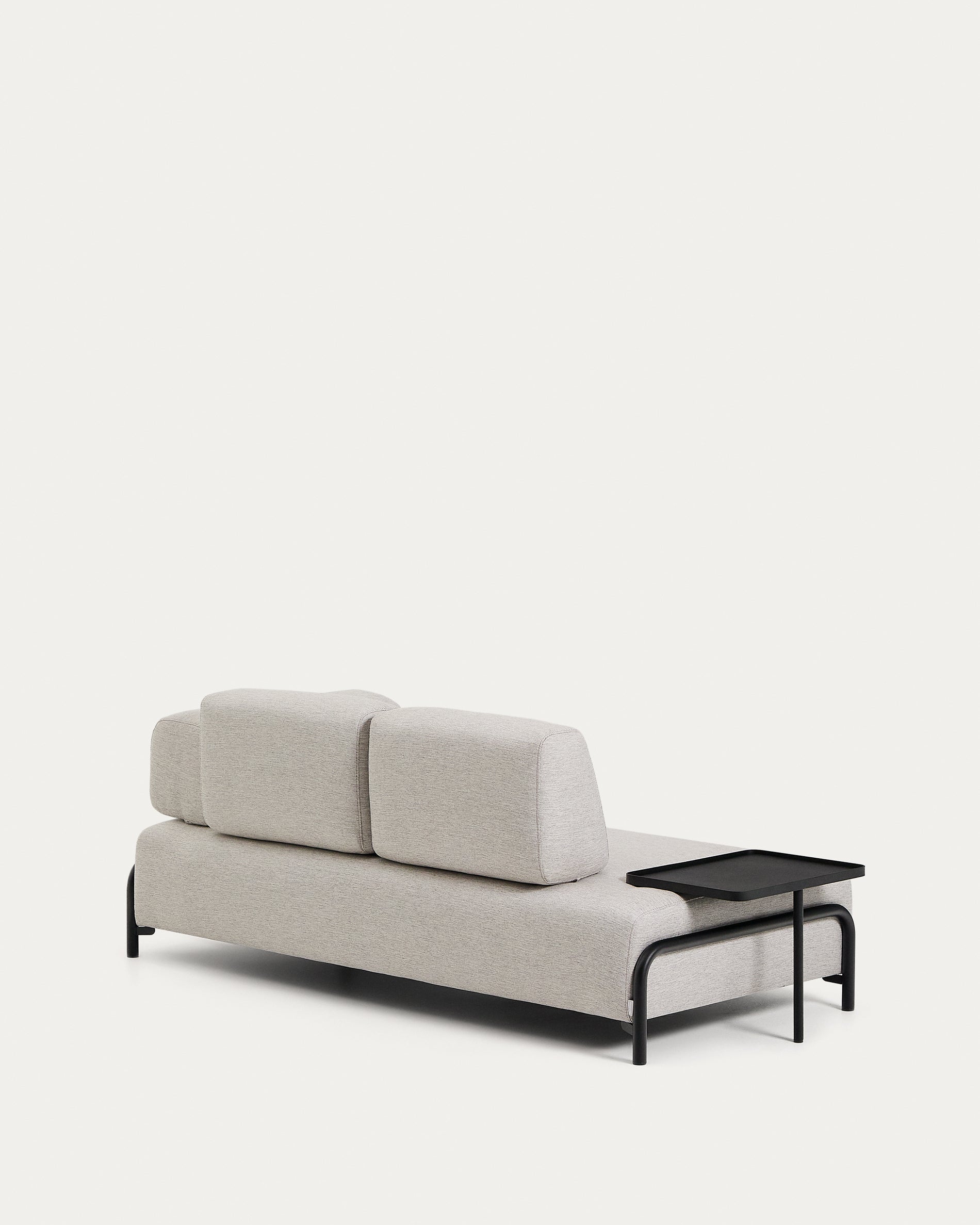 Compo 2-seater greige sofa with large tray table and black metal frame 200 cm FSC Mix Credit - Product View