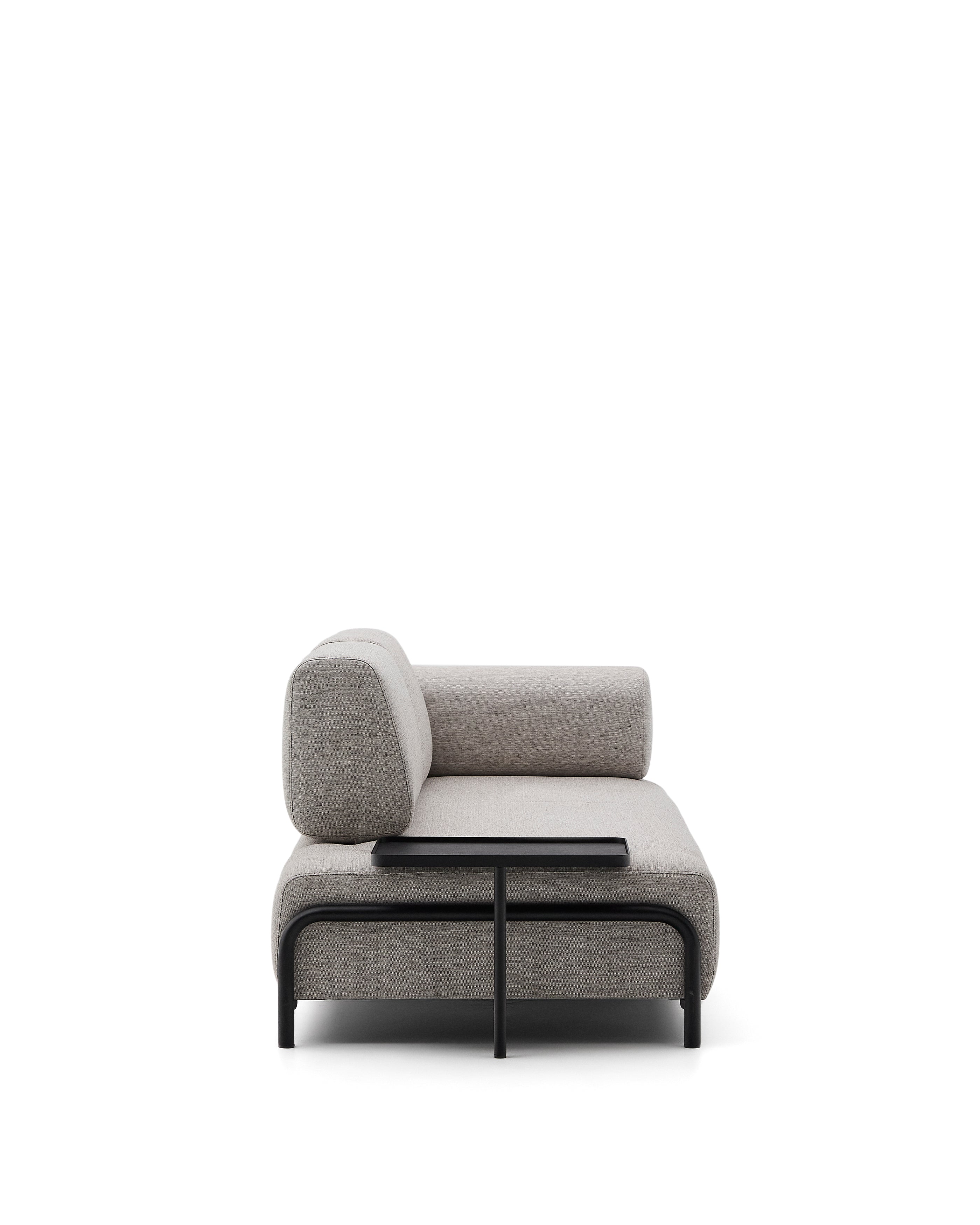 Compo 3 seater sofa with large tray in Beige-Grey, 252 cm - Product Image