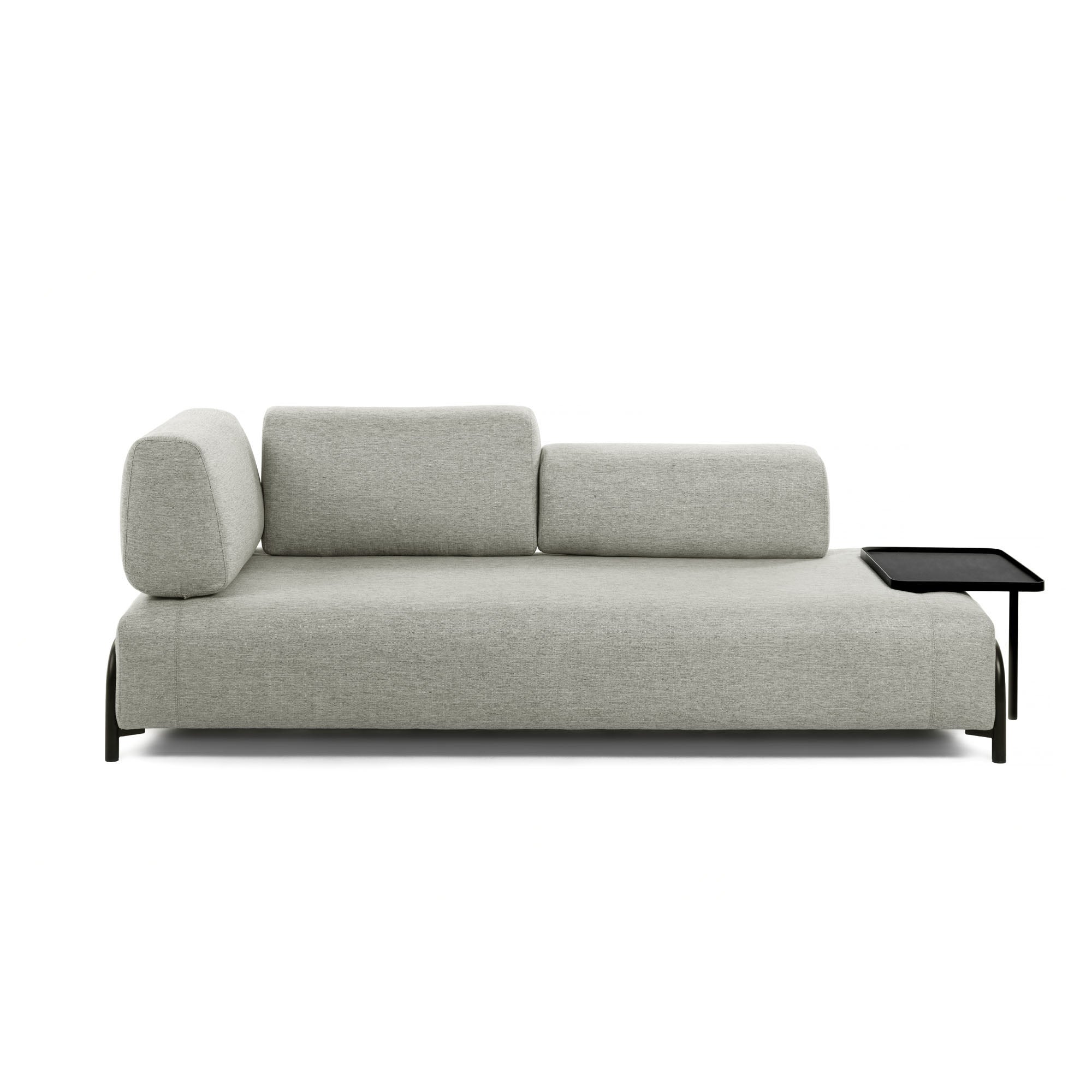 Compo 3 seater sofa with large tray in Beige-Grey, 252 cm - Product Image