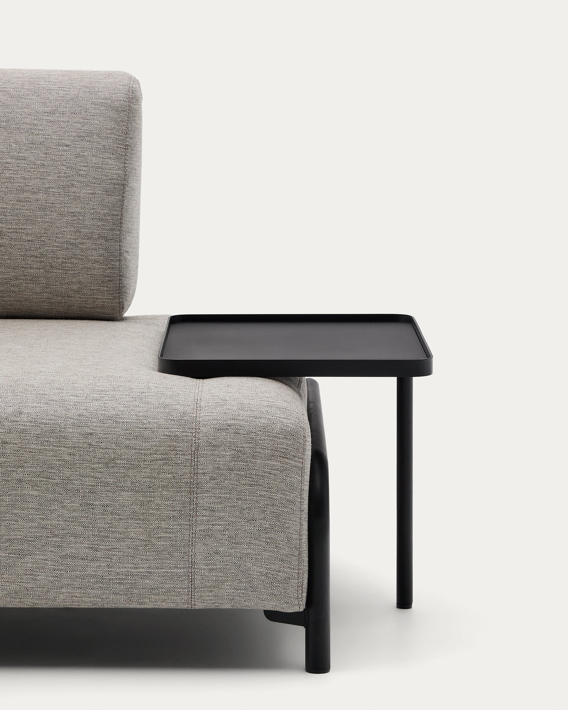 Compo 3 seater sofa with large tray in Beige-Grey, 252 cm - Detail