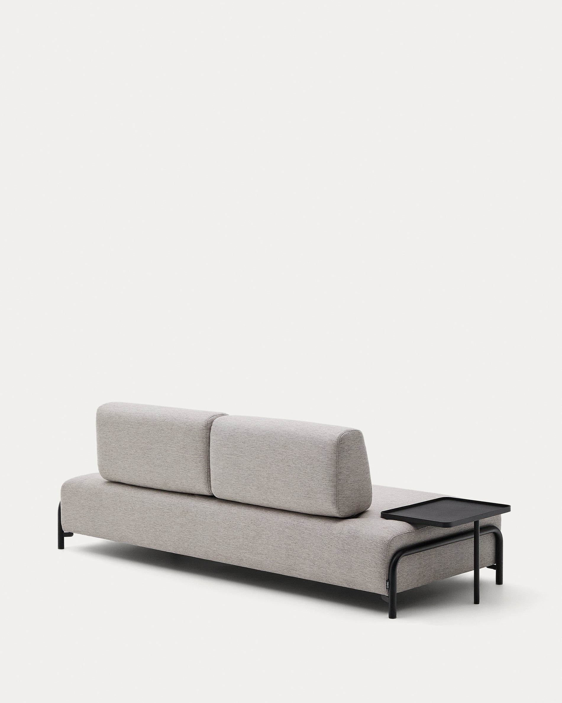 Compo 3 seater sofa with large tray in Beige-Grey, 252 cm - Product View