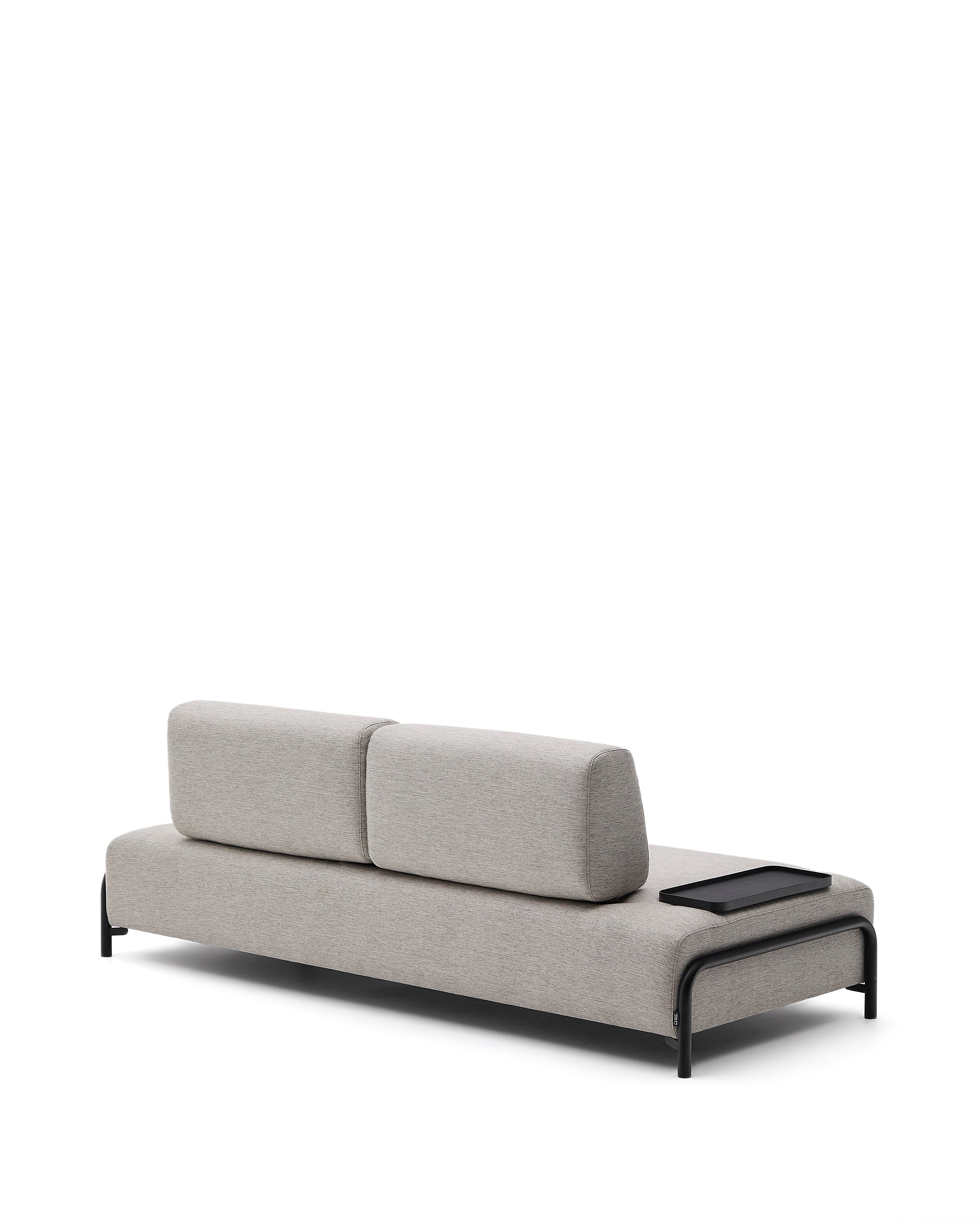 Compo 3 seater sofa with small tray in Beige-Grey, 232 cm - Product Image