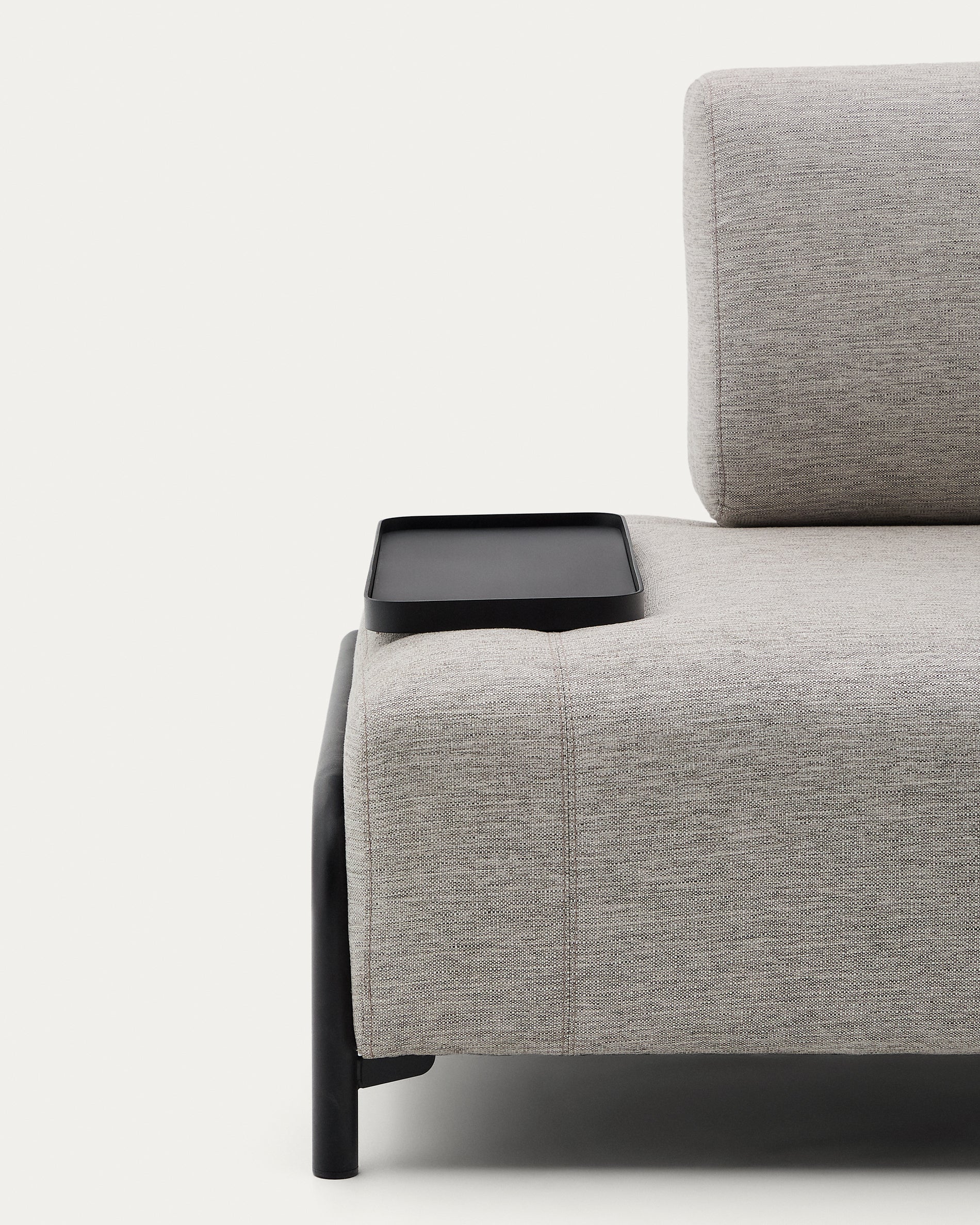 Compo 3 seater sofa with small tray in Beige-Grey, 232 cm - Detail