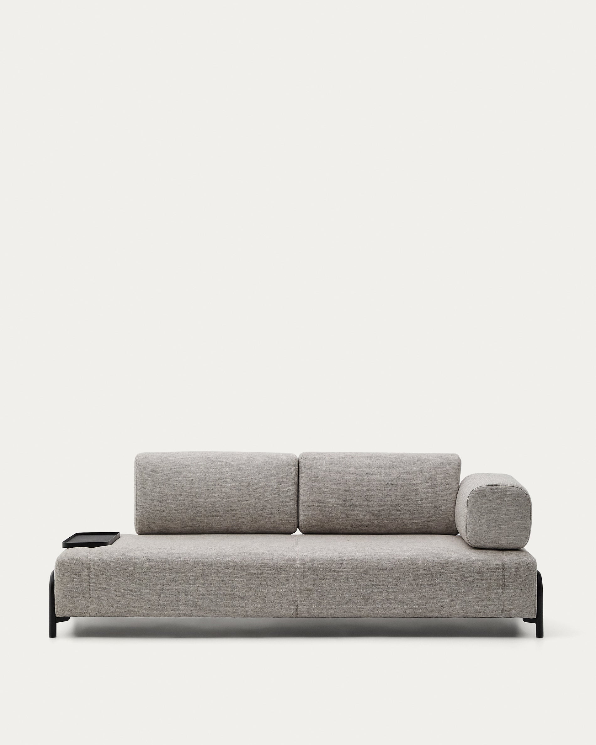 Compo 3 seater sofa with small tray in Beige-Grey, 232 cm - Product View