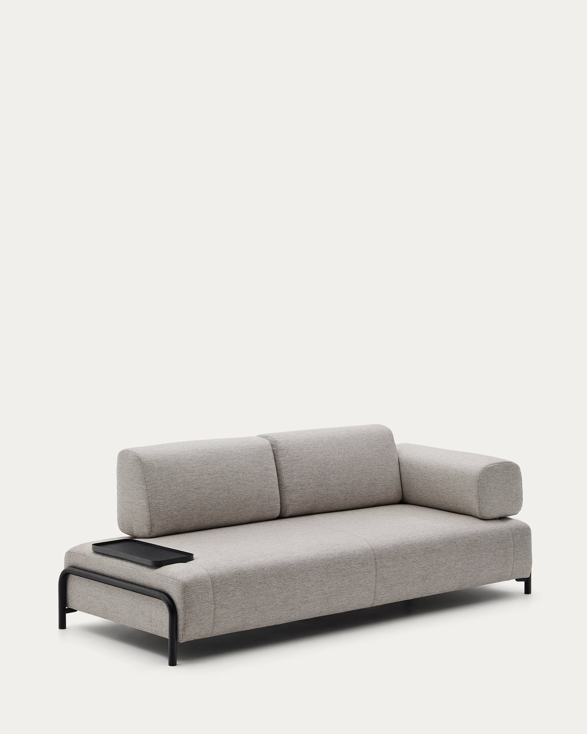 Compo 3 seater sofa with small tray in Beige-Grey, 232 cm - Product View