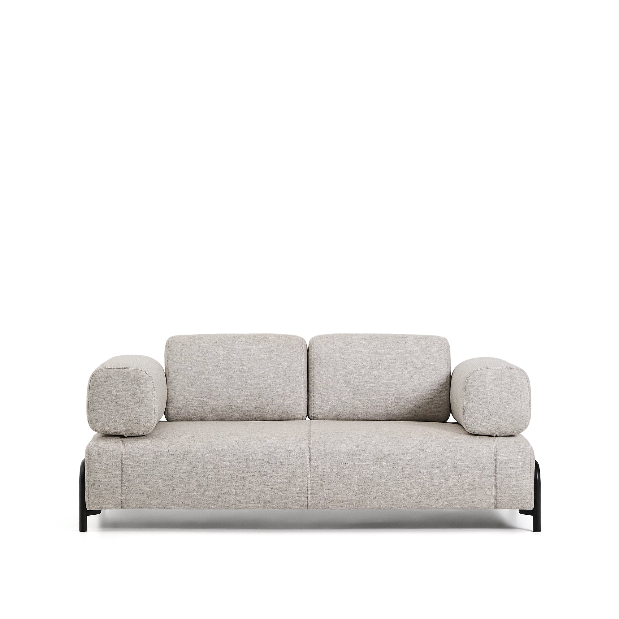 Compo 2-seater greige sofa with black metal frame 200 cm FSC Mix Credit - Product Image
