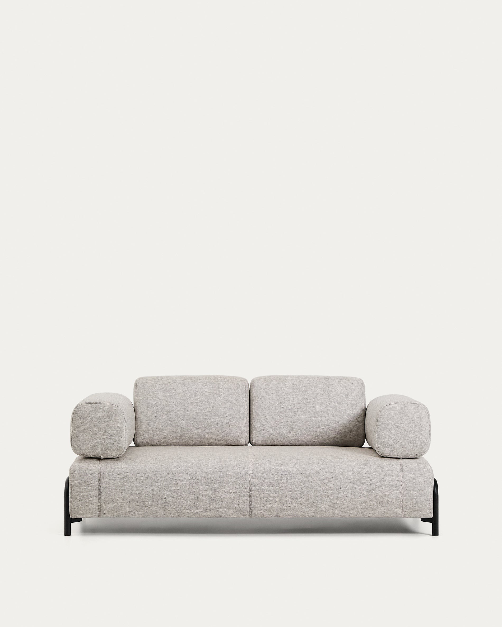 Compo 2-seater greige sofa with black metal frame 200 cm FSC Mix Credit - Product View