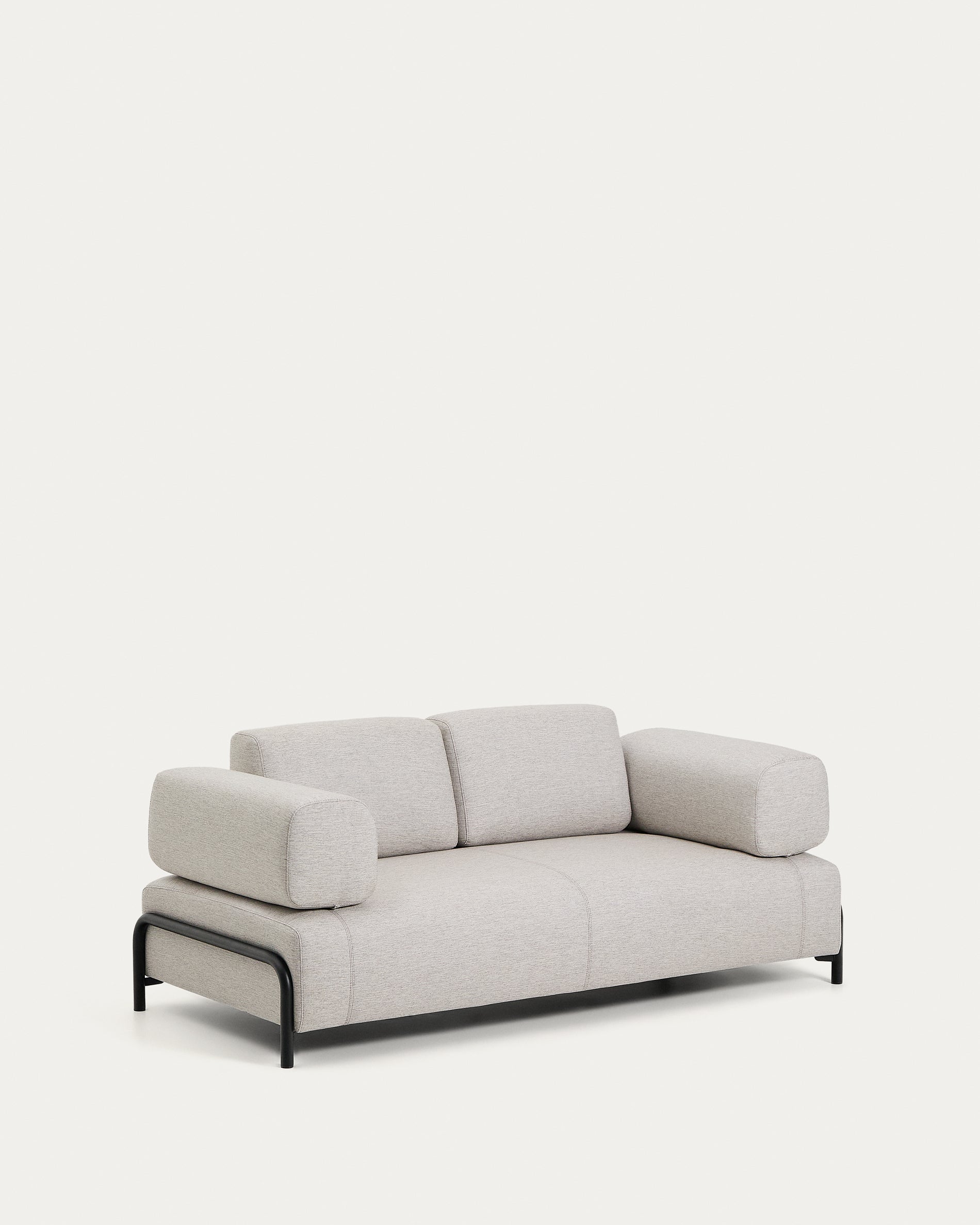 Compo 2-seater greige sofa with black metal frame 200 cm FSC Mix Credit - Product View