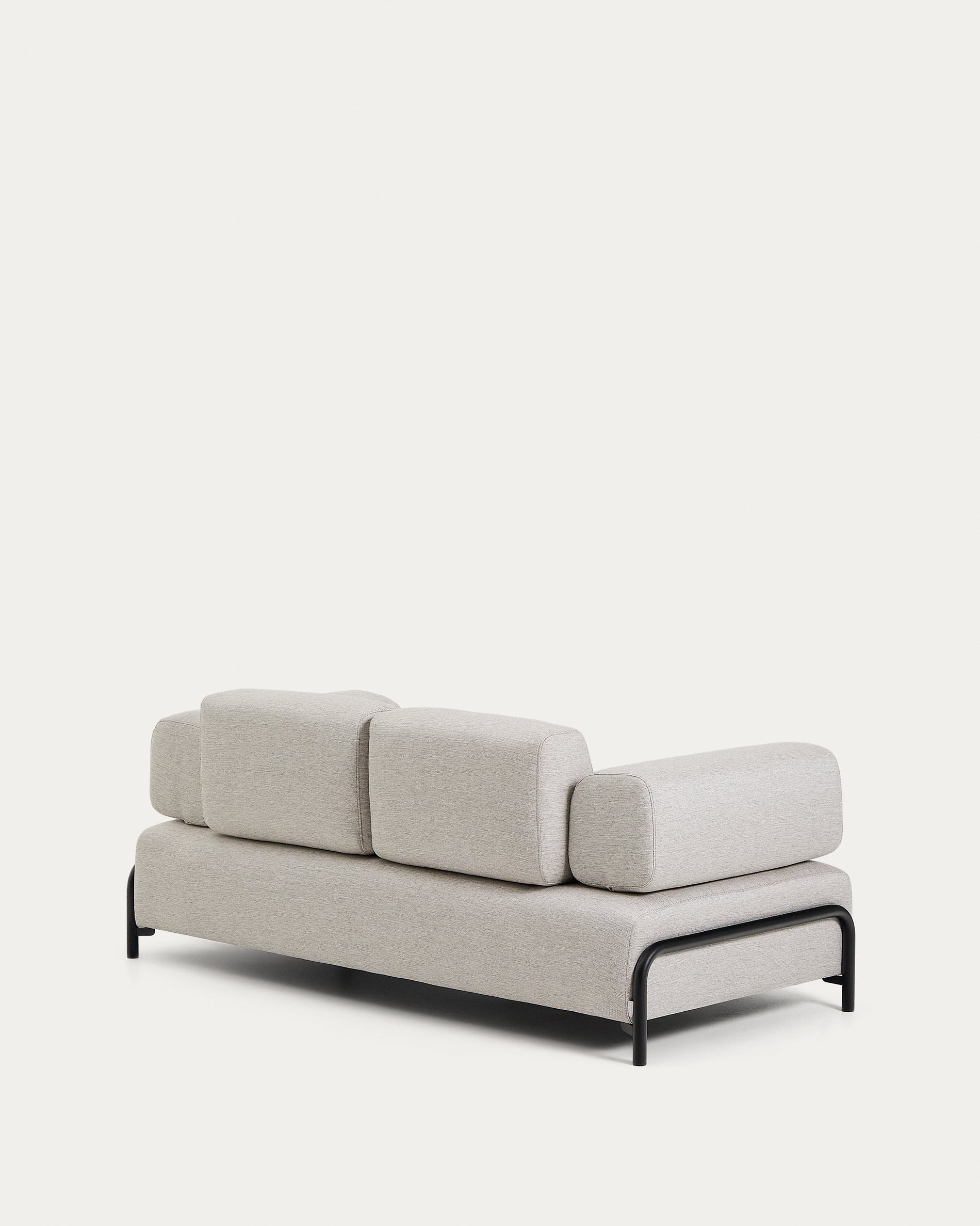 Compo 2-seater greige sofa with black metal frame 200 cm FSC Mix Credit - Product View