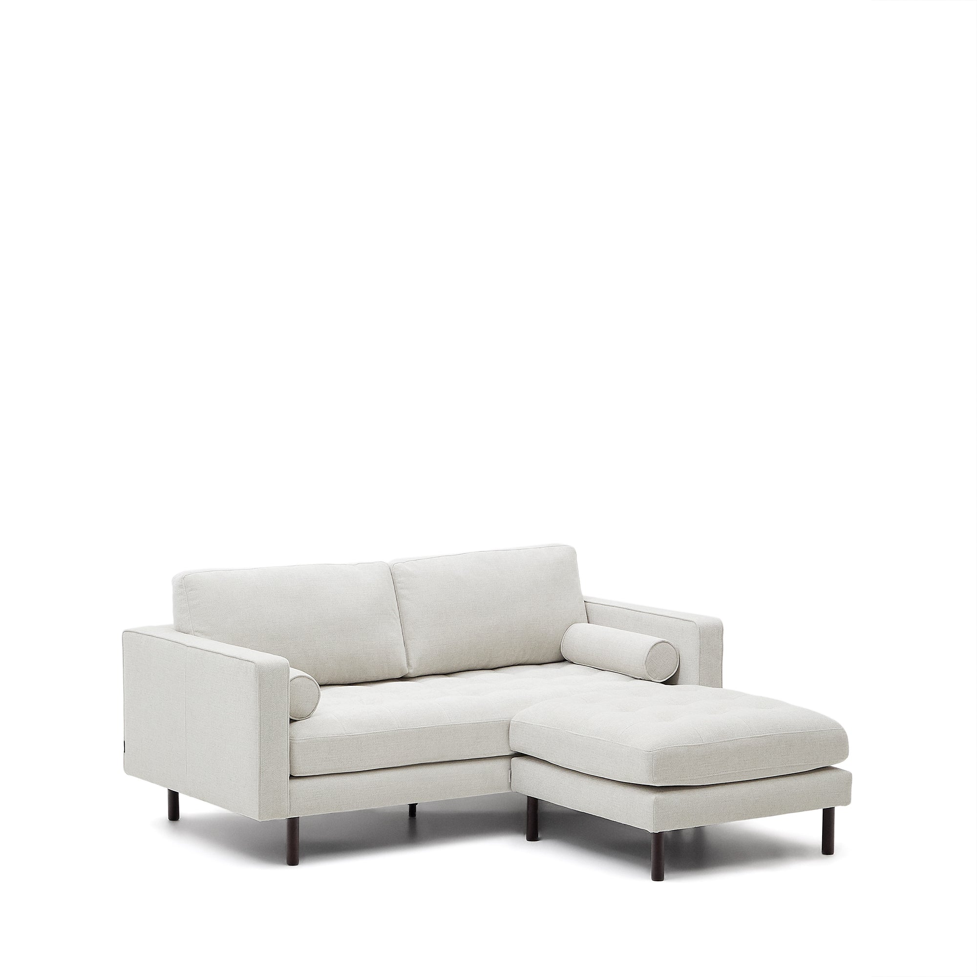 Debra 2-seater sofa with mother-of-pearl chenille footrest and wenge legs, 182 cm