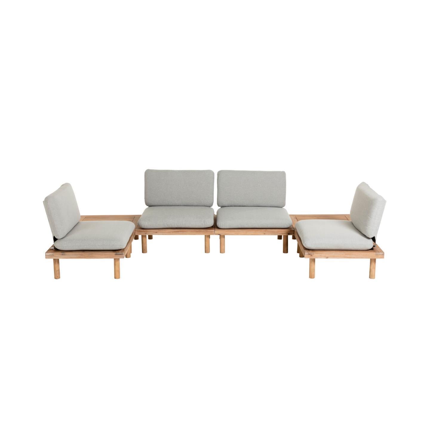 Viridis 4 armchairs and 2 tables set FSC 100% - Product Image