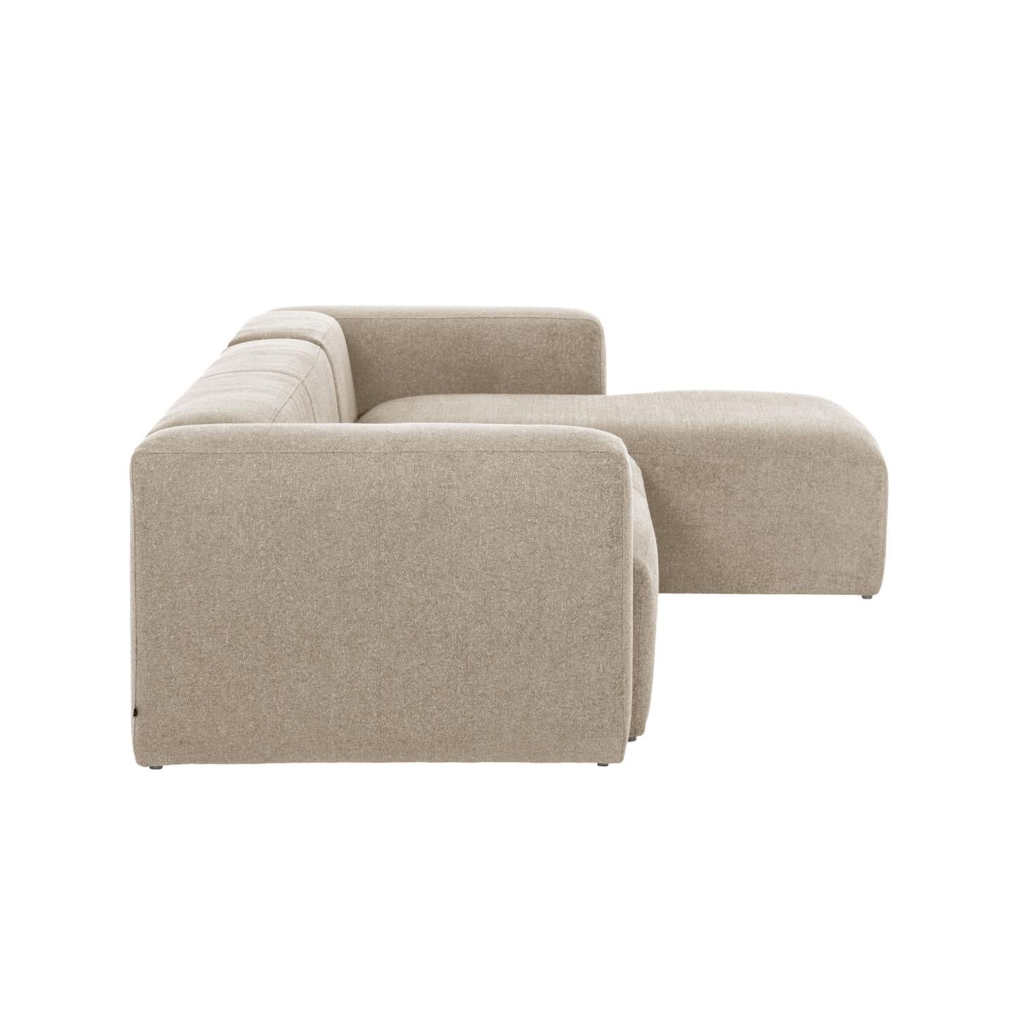 Blok 3-seater beige chenille right chaise longue sofa 300cm FSC Mix Credit - Product Image