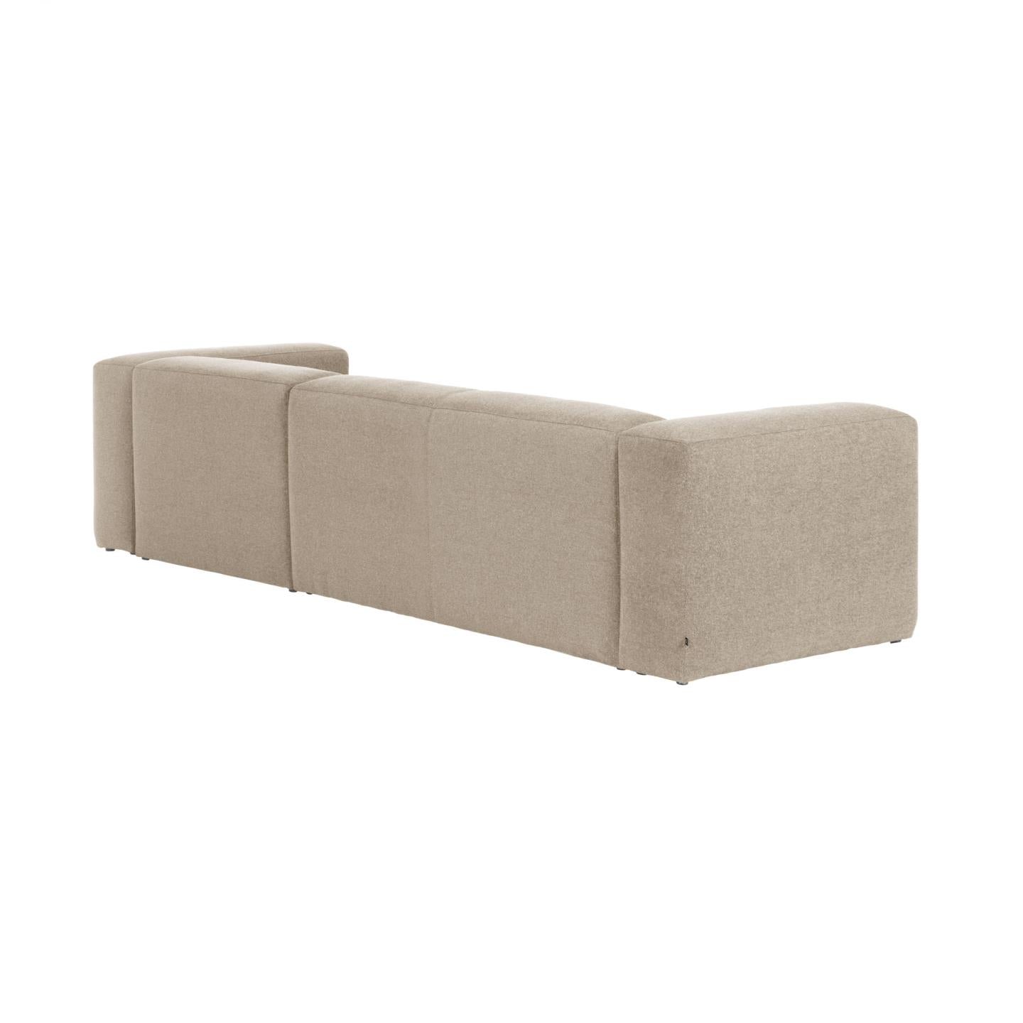Blok 3-seater beige chenille right chaise longue sofa 300cm FSC Mix Credit - Product Image