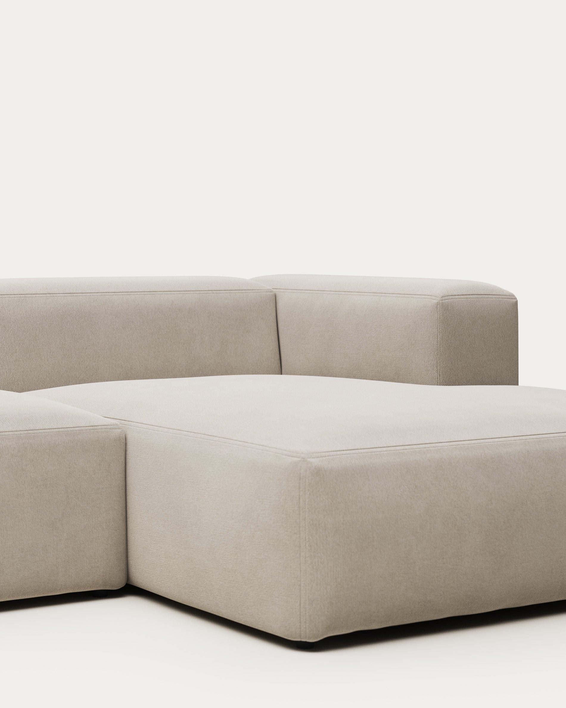 Blok 3-seater beige chenille right chaise longue sofa 300cm FSC Mix Credit - Detail