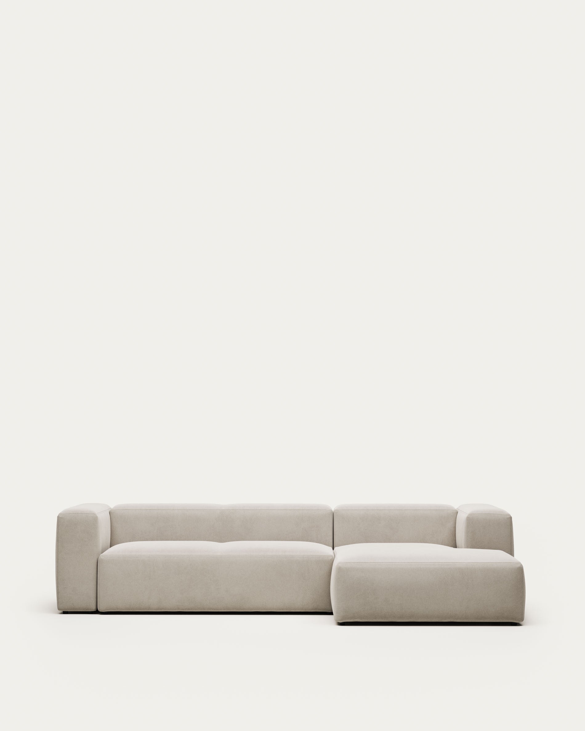 Blok 3-seater beige chenille right chaise longue sofa 300cm FSC Mix Credit - Product View