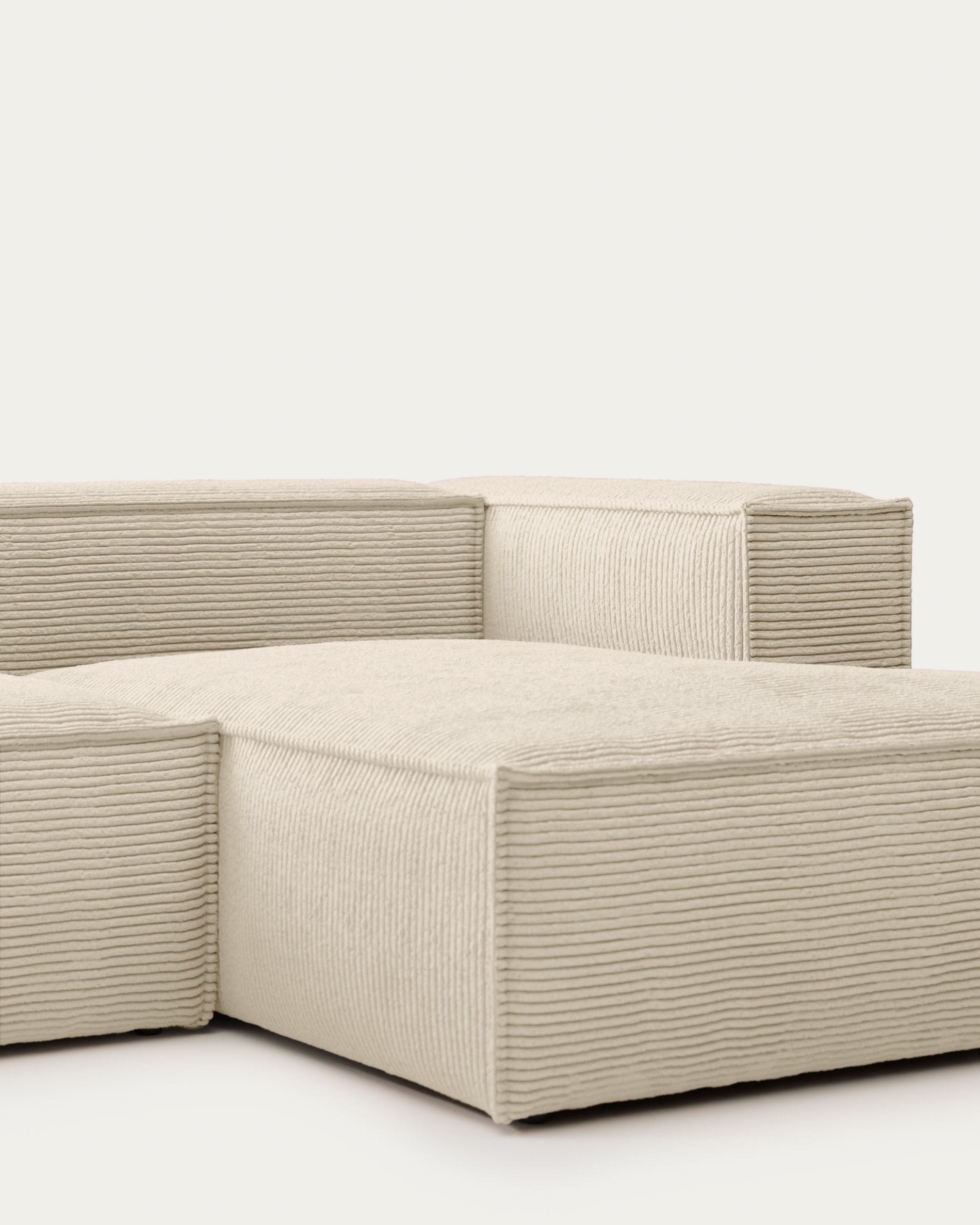 Blok 3 seater sofa with right side chaise longue in beige wide seam corduroy, 300 cm - Detail