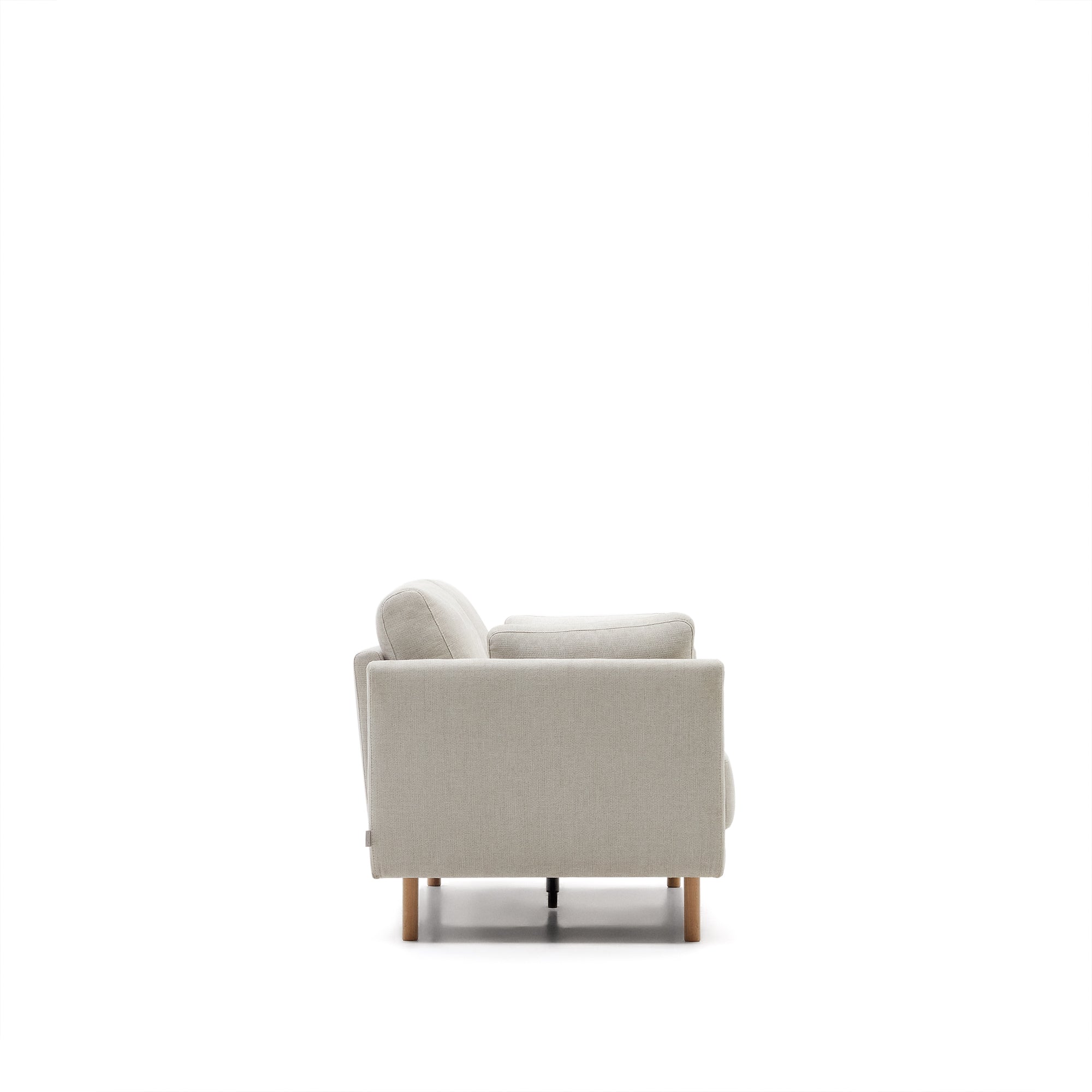 Gilma 2 seater sofa in chenille pearl with natural wood finish legs, 170 cm - Product Image