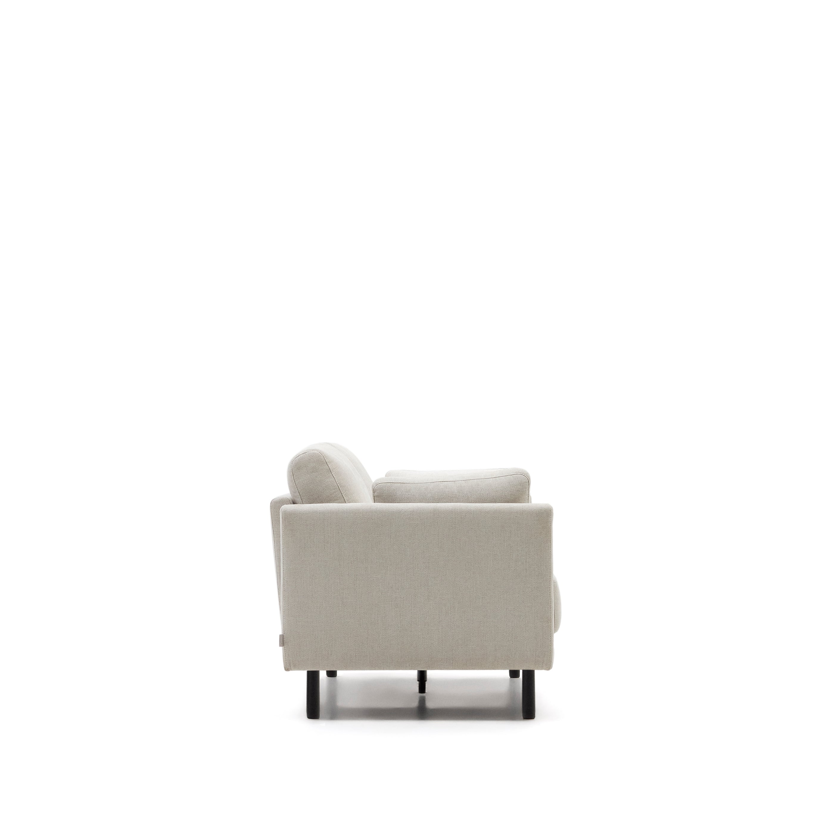 Gilma 2 seater sofa in chenille pearl with painted black finish legs, 170 cm - Product Image