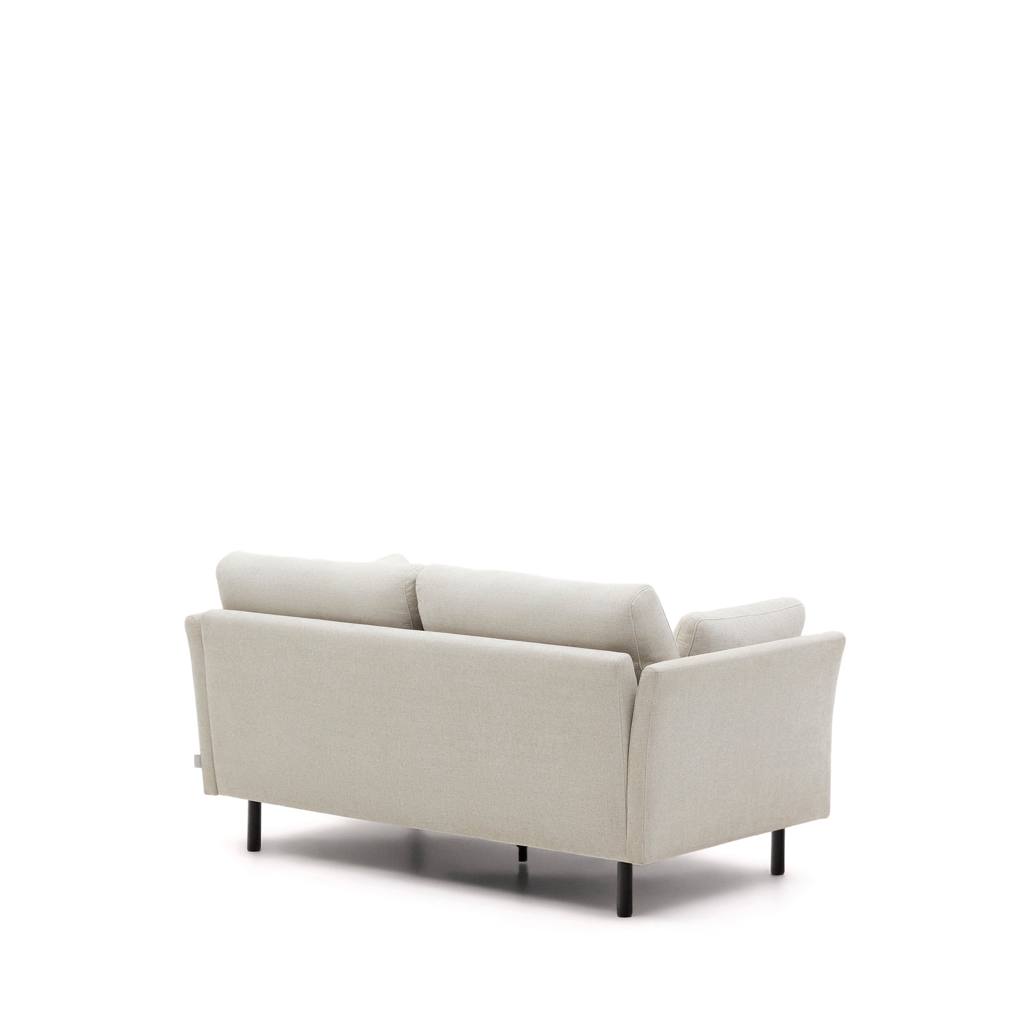 Gilma 2 seater sofa in chenille pearl with painted black finish legs, 170 cm - Product Image