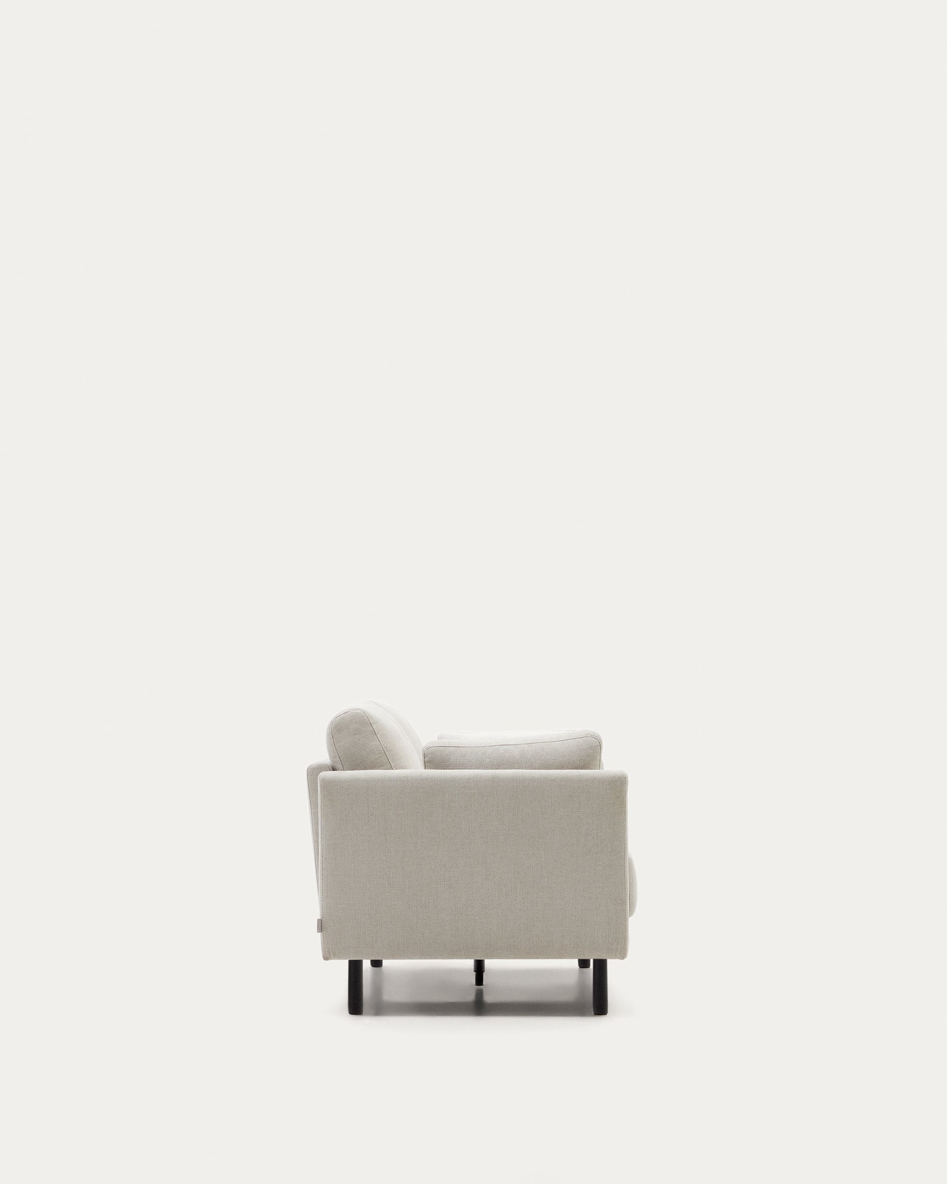 Gilma 2 seater sofa in chenille pearl with painted black finish legs, 170 cm - Product View